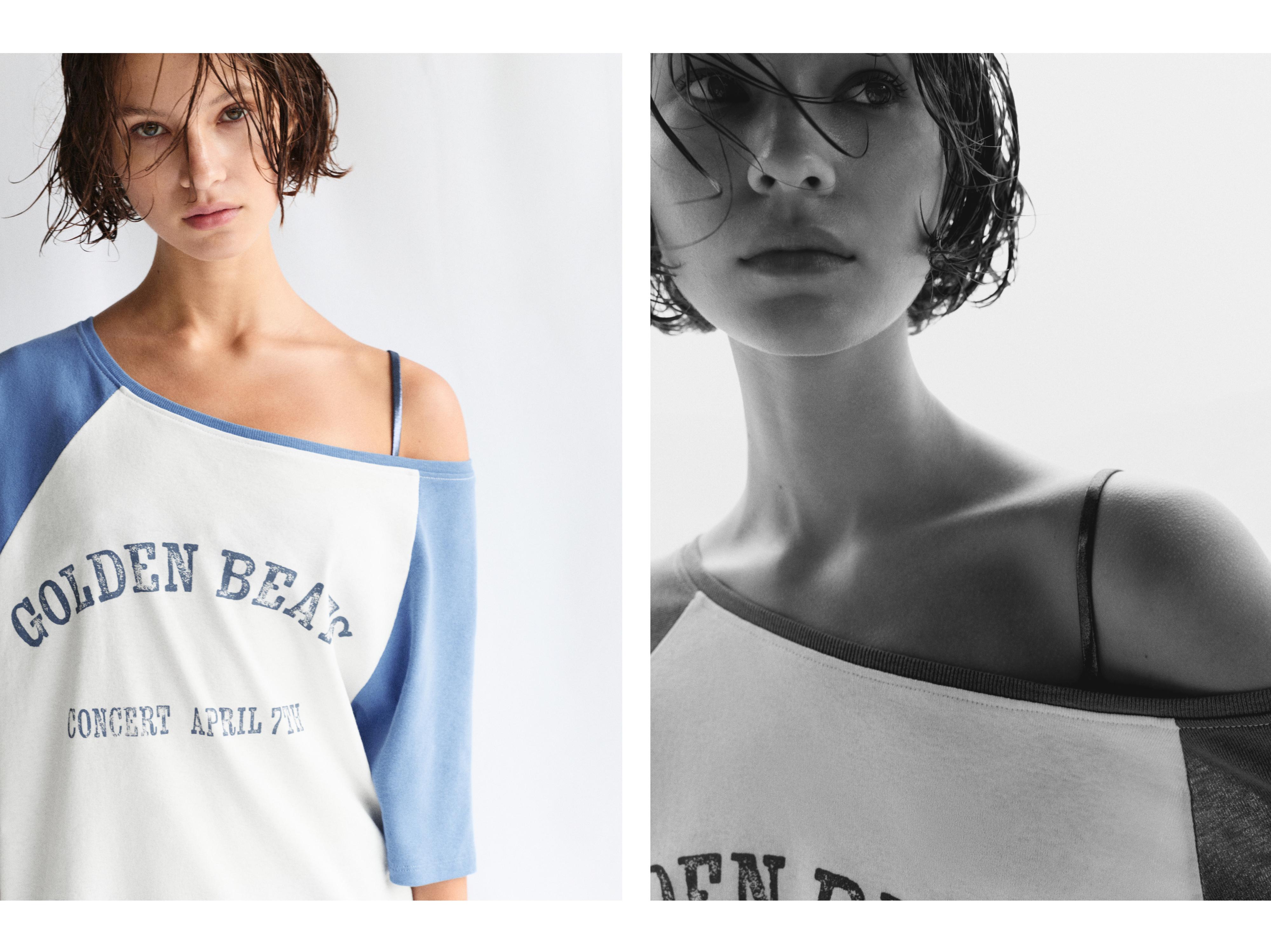 Asymmetric graphic T-shirt — Ice