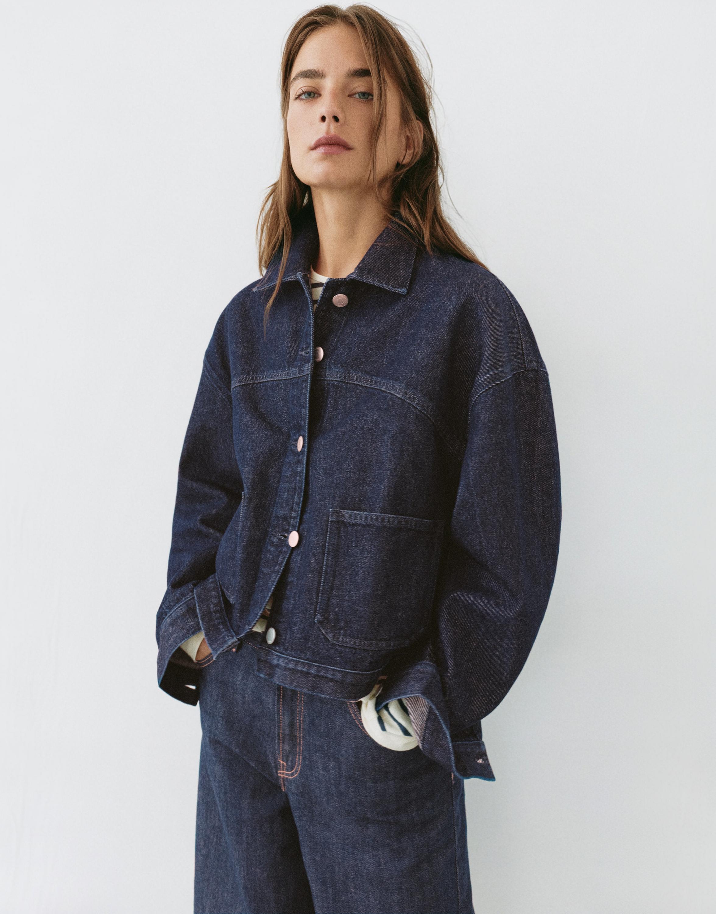 Boxy denim overshirt — Navy