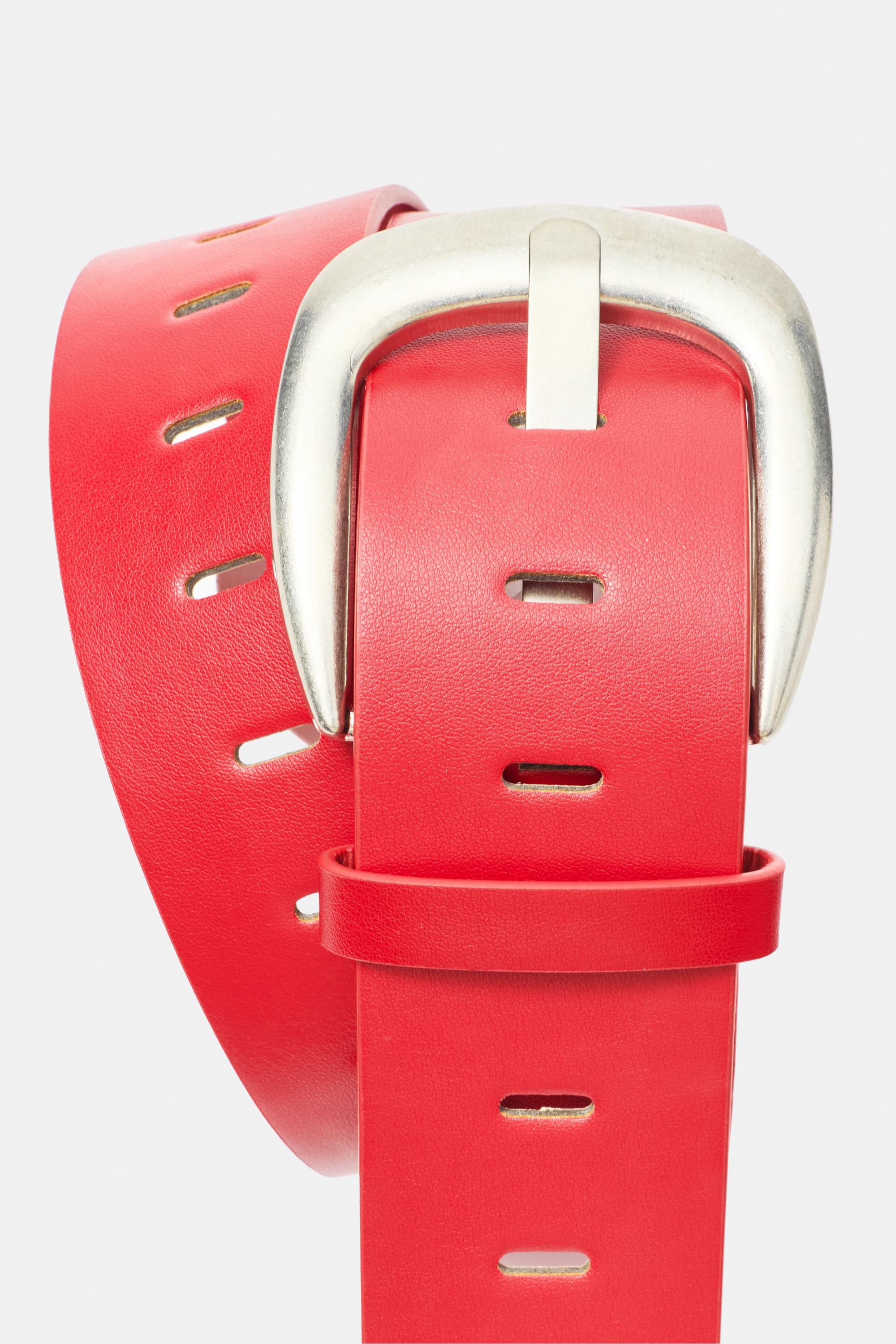 Leather effect belt — Red (alternate view)