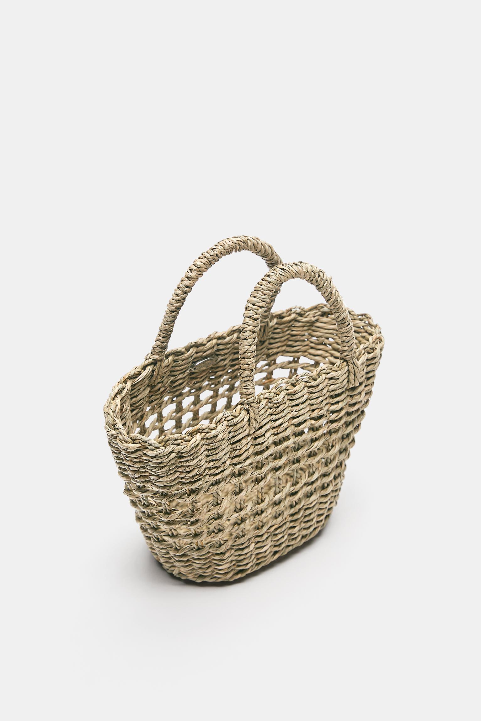 Mini basket bag — Beige