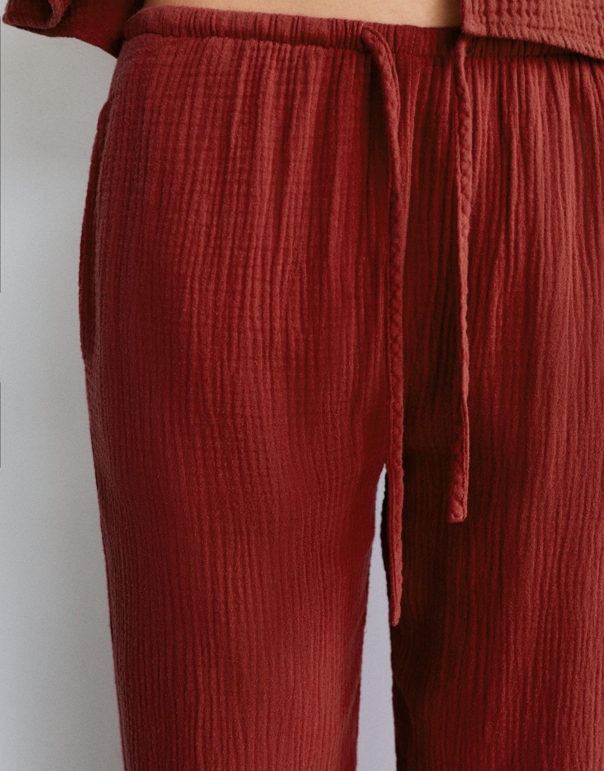 Flowing crepe trousers — Russet