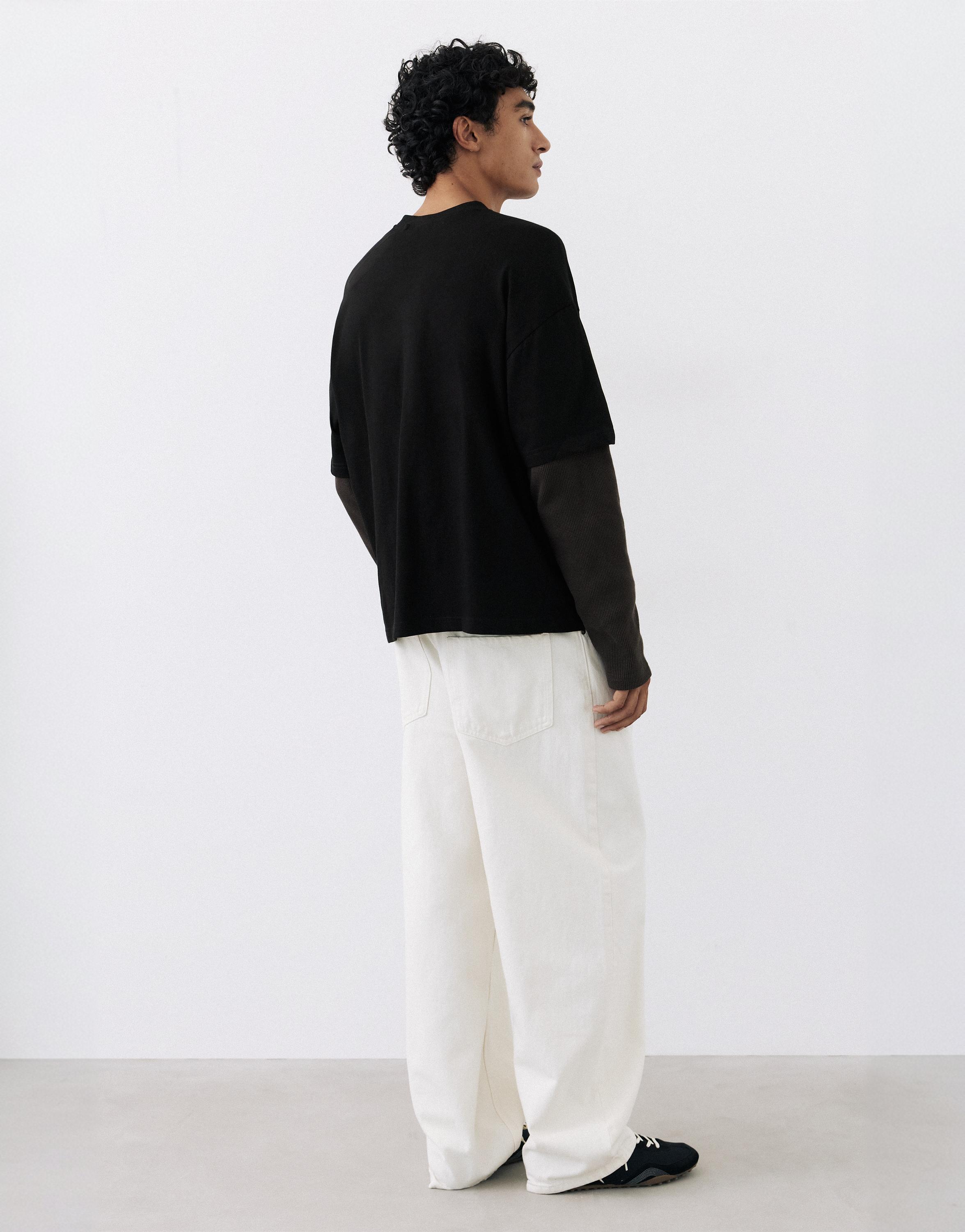 Double-layer long sleeve T-shirt — Black