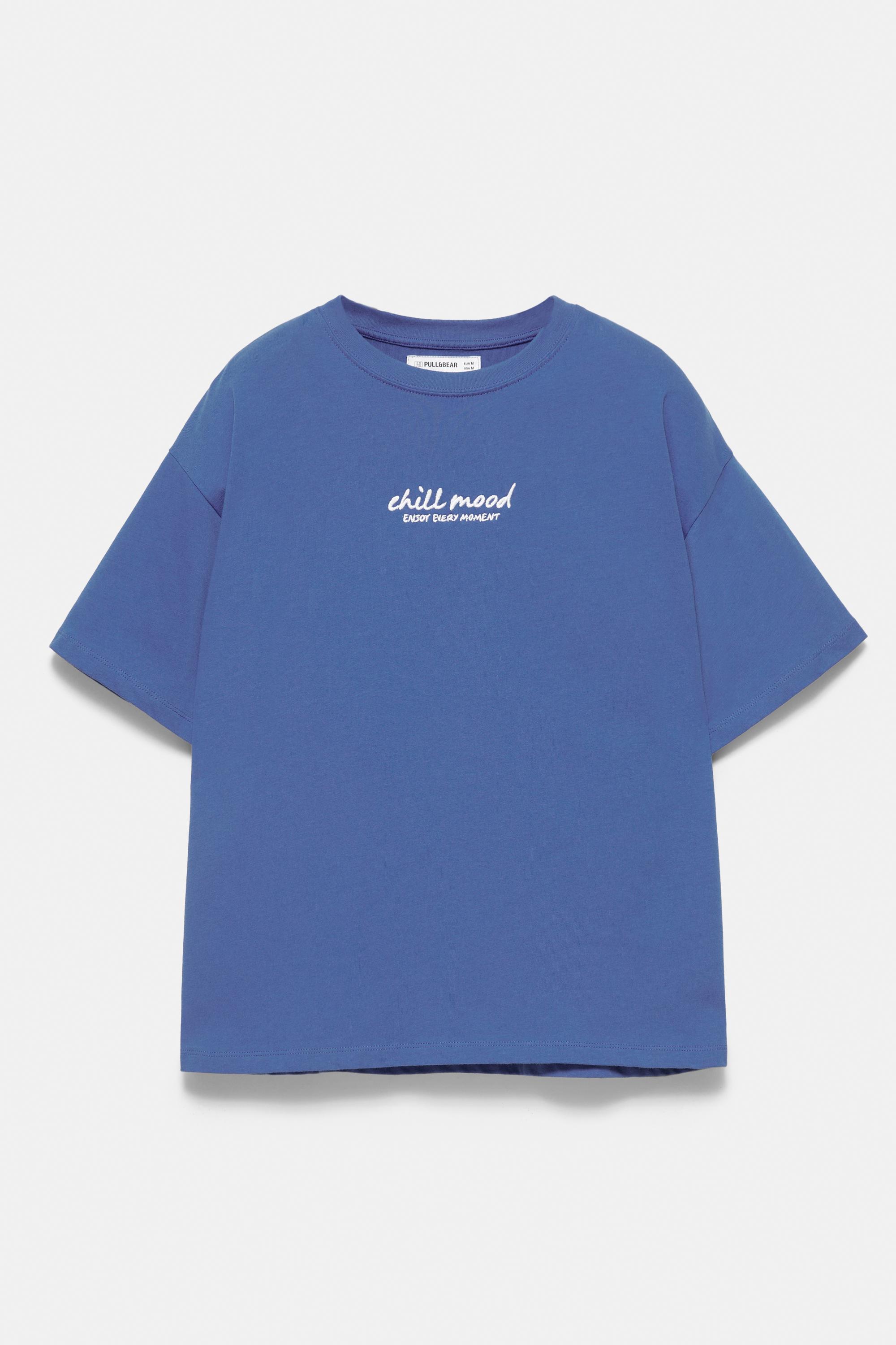Oversize palm tree graphic T-shirt — Ink blue