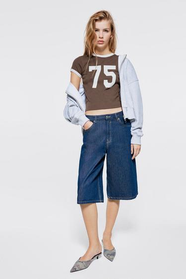 T-shirt with number and trims — Brown 4