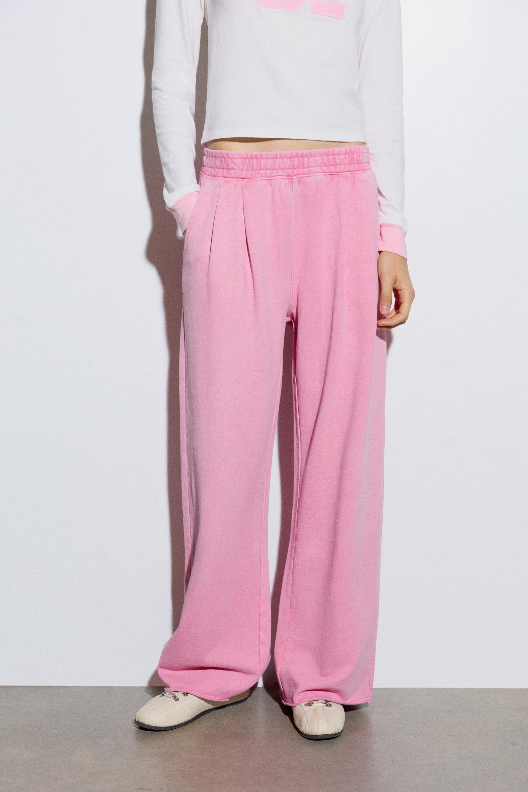 Wide-leg joggers — Pink