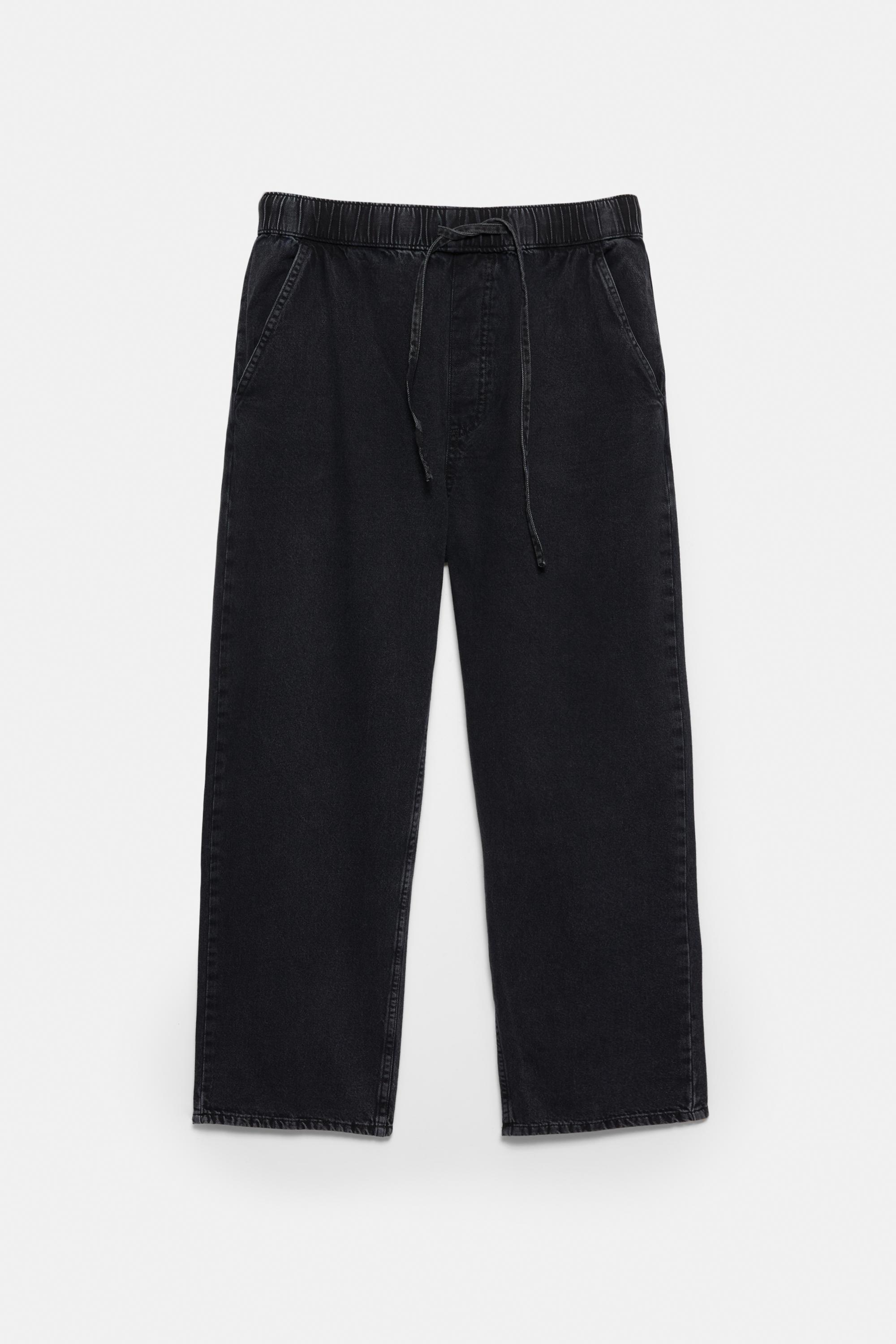 Slouchy mid-waist jeans — Black