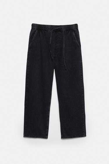 Slouchy mid-waist jeans — Black 1