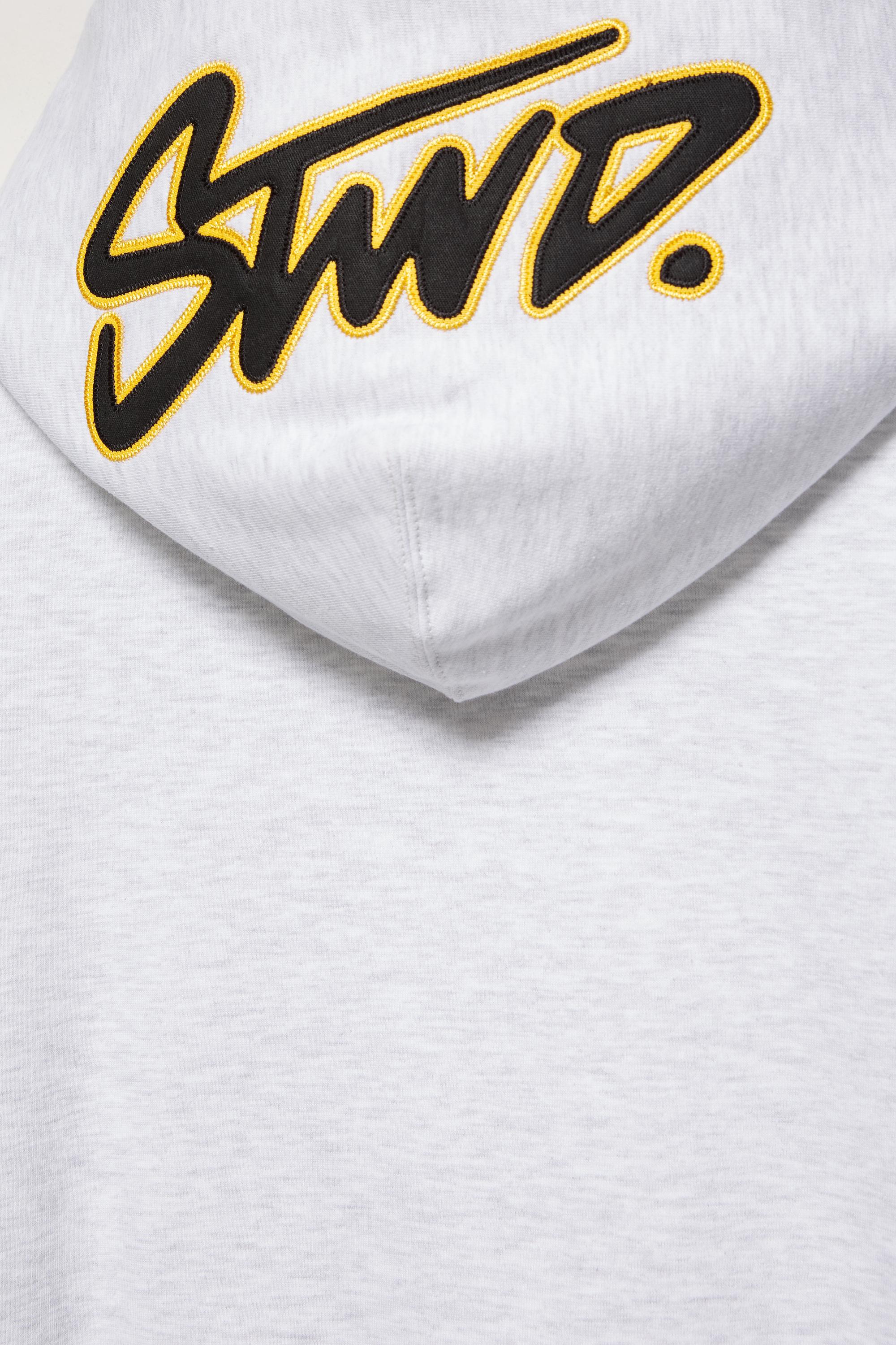 STWD boxy-fit logo hoodie — Pale marl