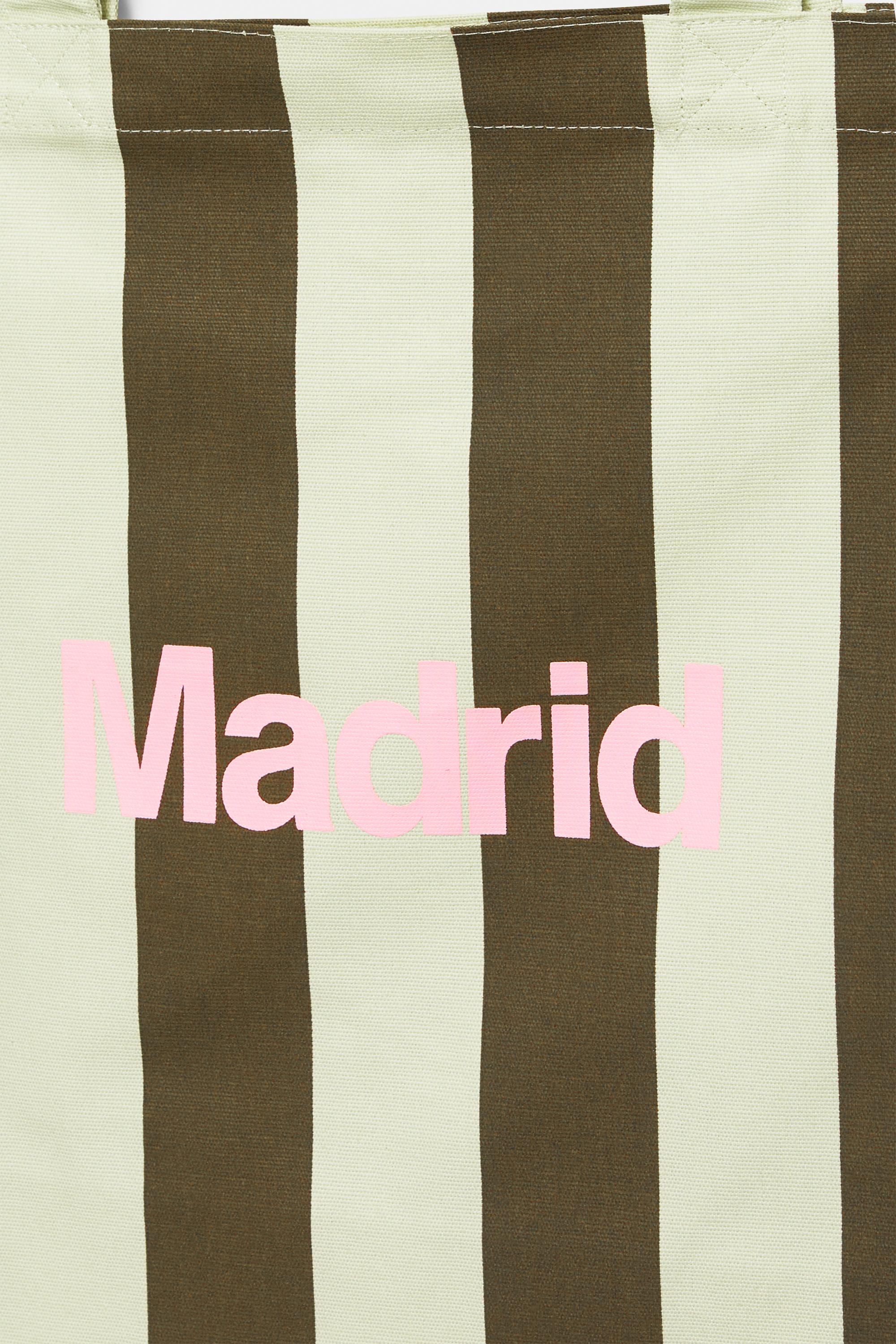 Striped city tote bag — Yellow