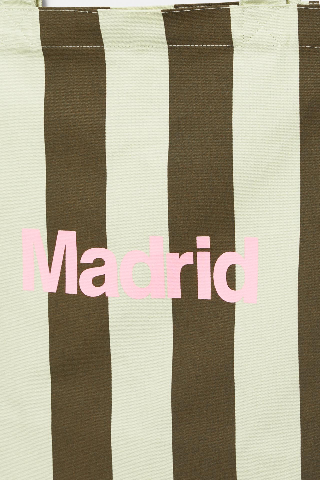 Striped city tote bag — Yellow