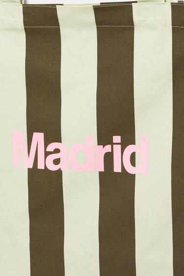 Striped city tote bag — Yellow 3