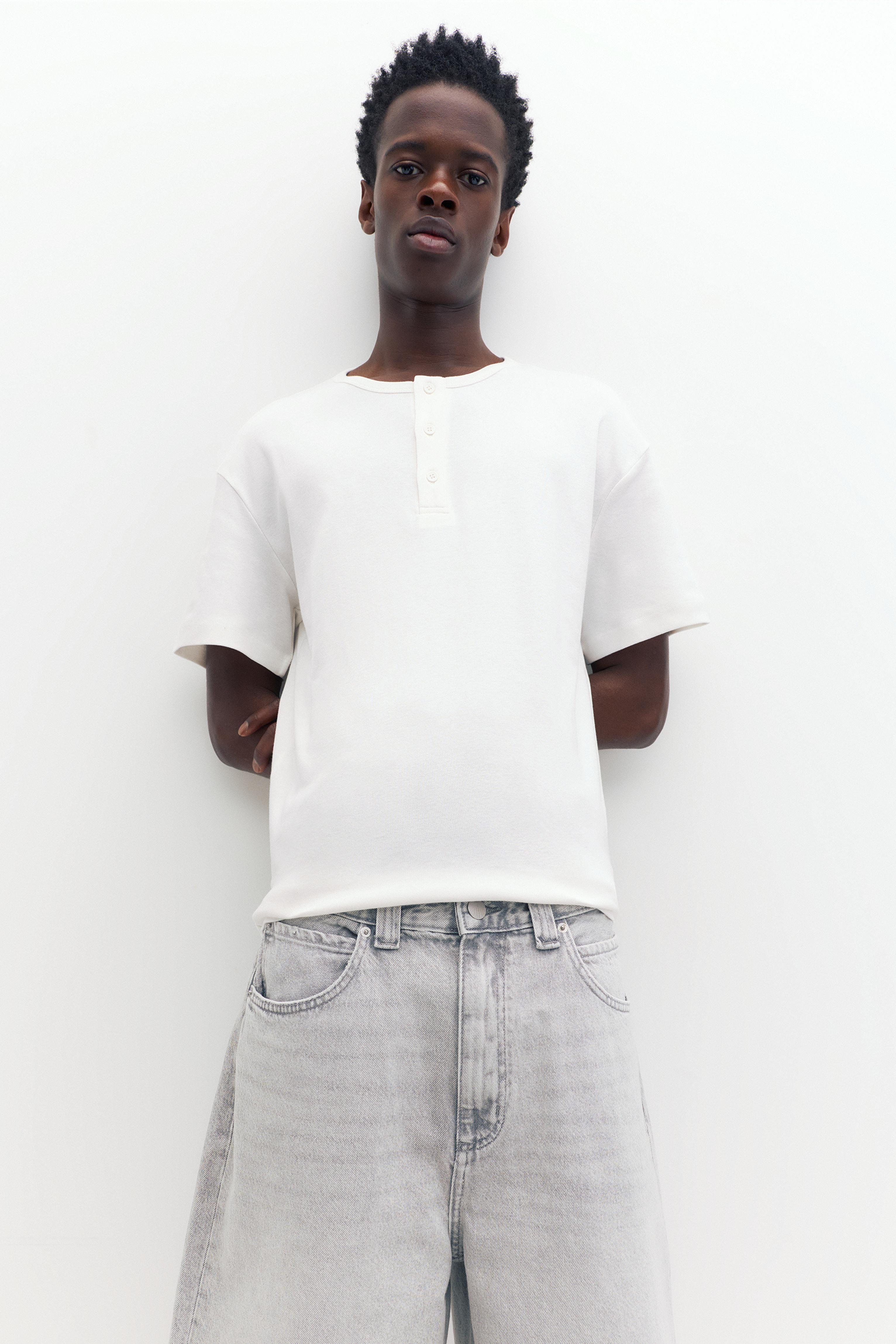 Basic Henley T-shirt — White