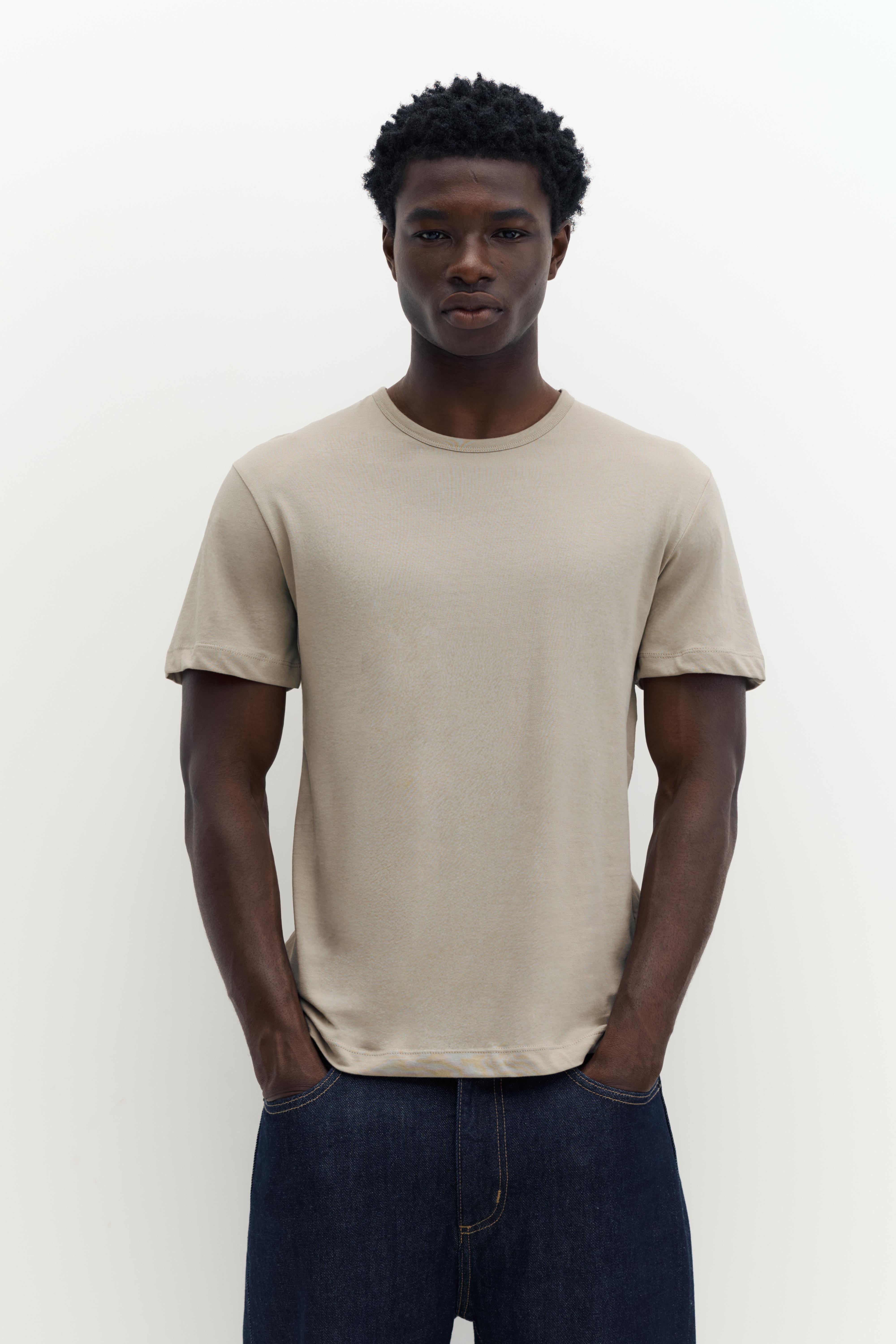 Slim fit basic T-shirt — Sand