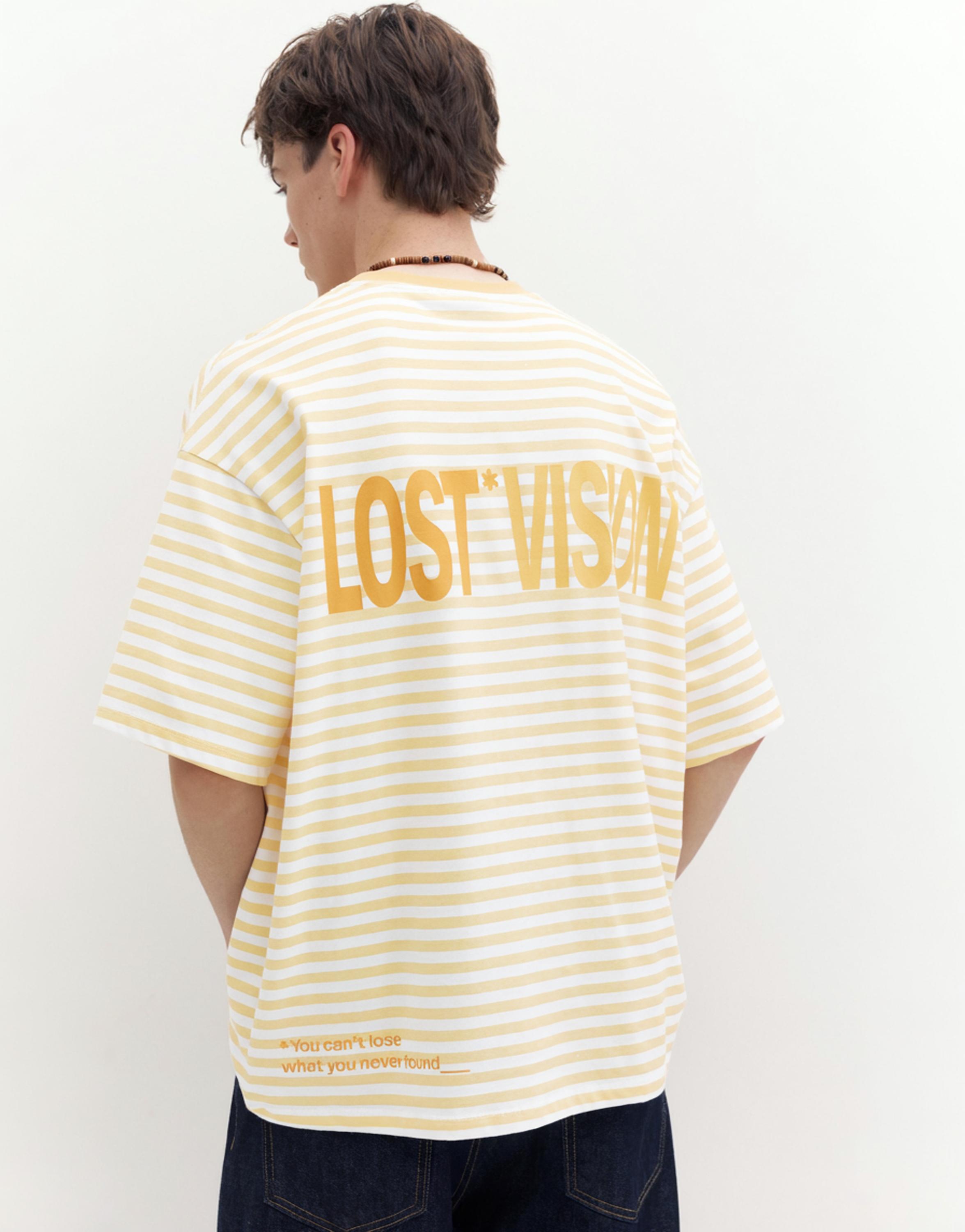 STWD boxy striped T-shirt — Yellow