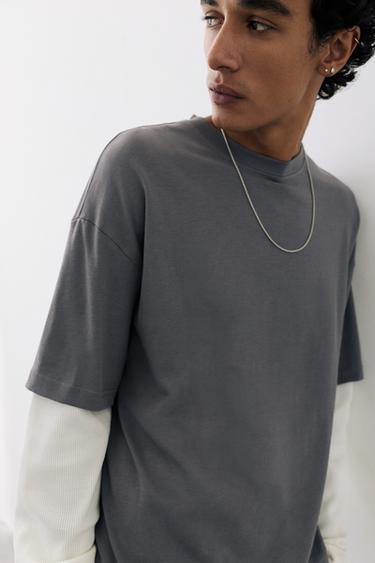 Double-layer long sleeve T-shirt — Anthracite grey 3