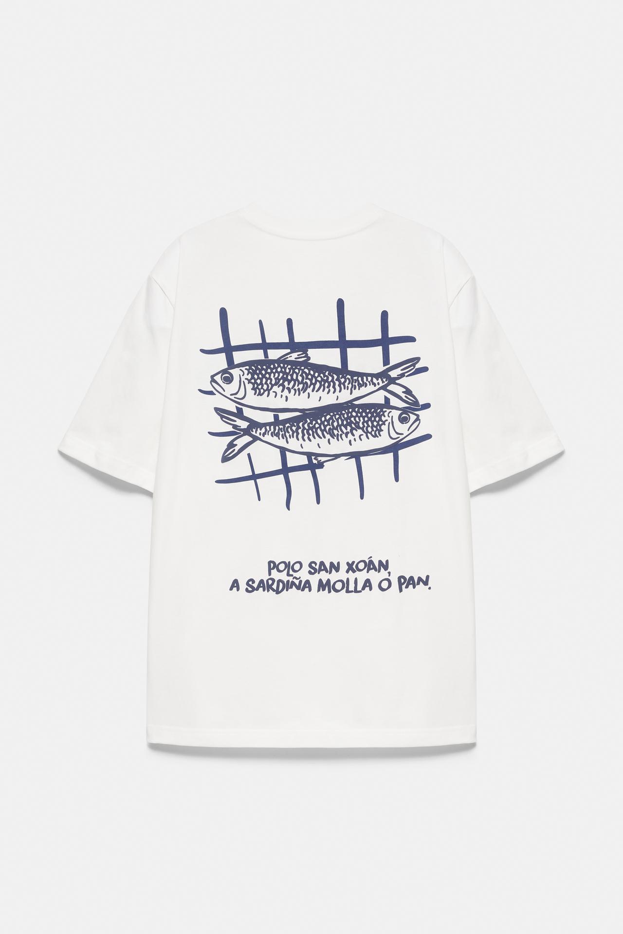 San Xoán sardine T-shirt — Off white