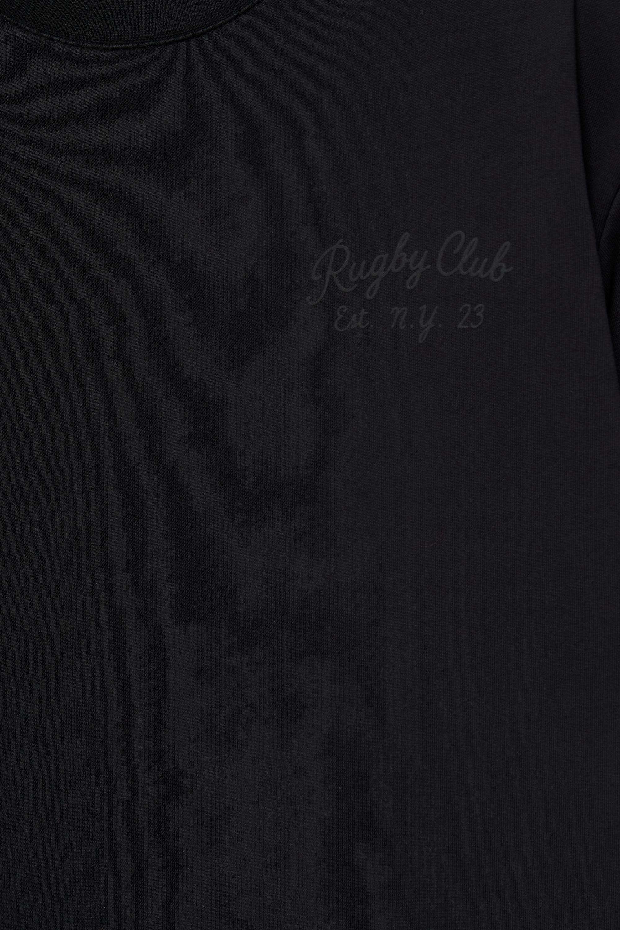 Regular fit embroidered T-shirt — Black