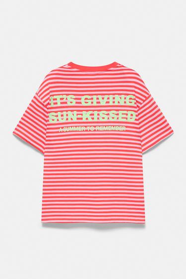 Striped T-shirt with text — 0-964 7