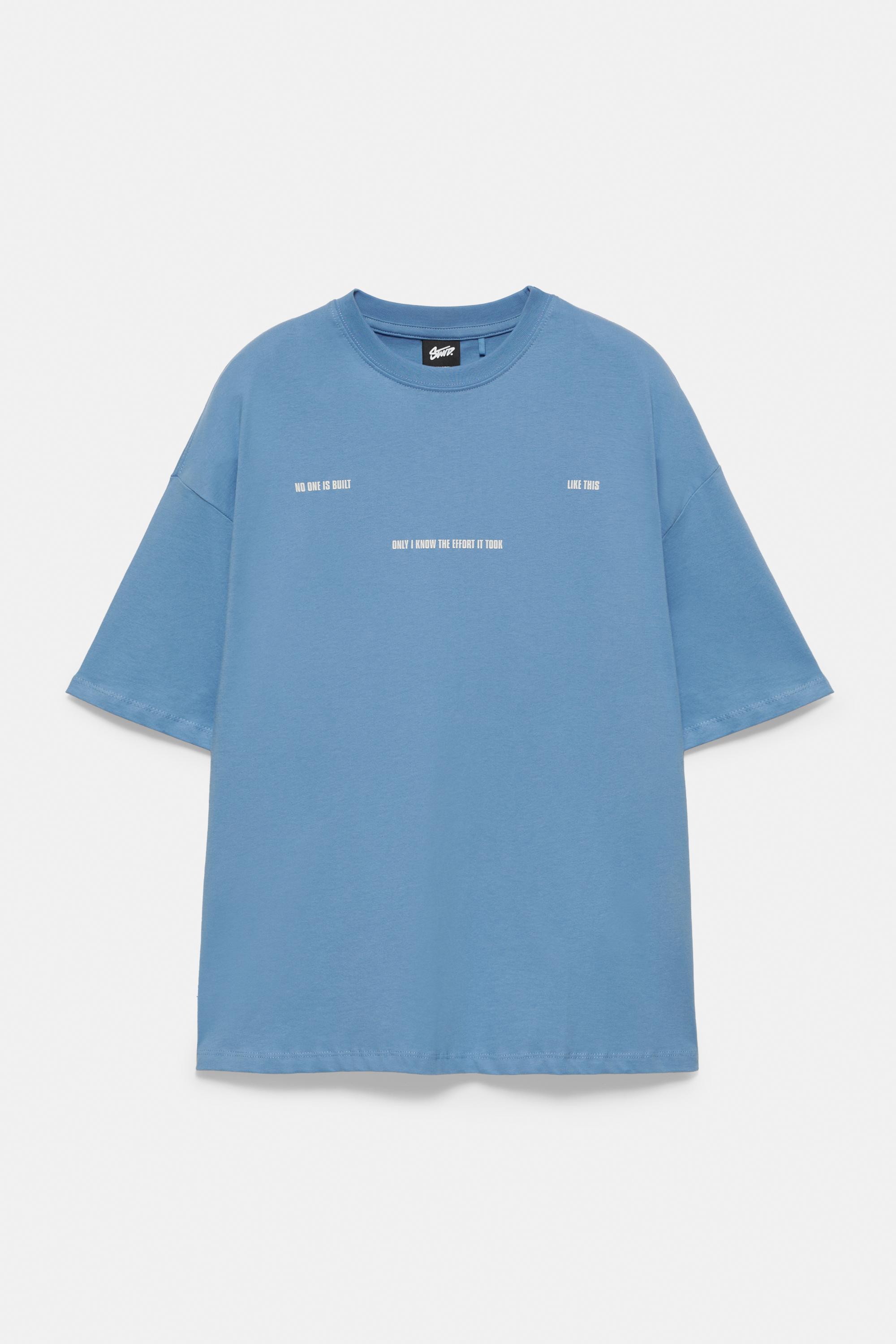 STWD boxy text T-shirt — Sky blue