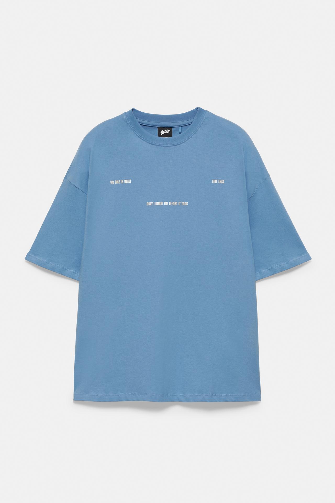 STWD boxy text T-shirt — Sky blue