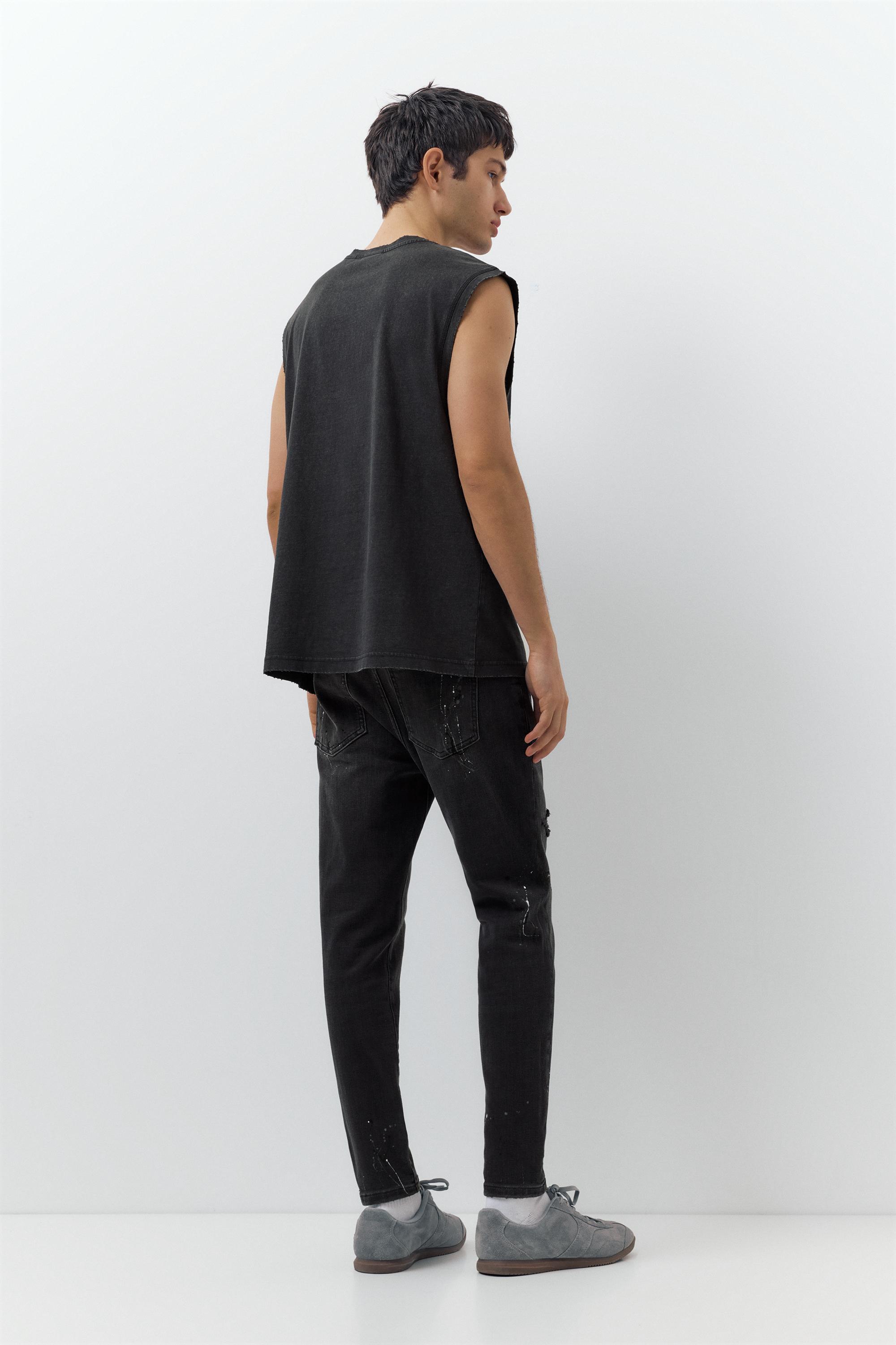 Ripped skinny jeans — Faded black