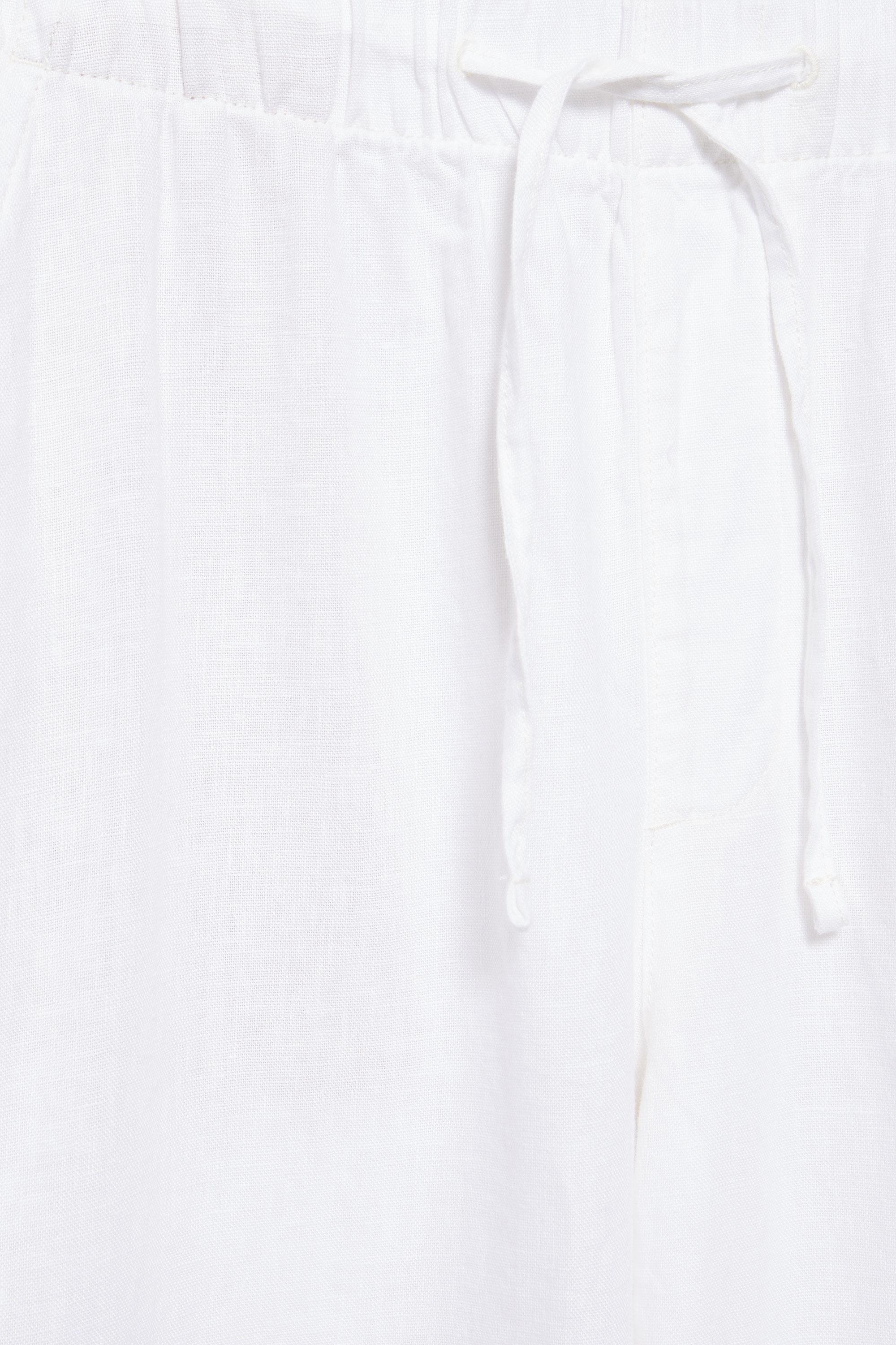 100% linen jogger trousers — White