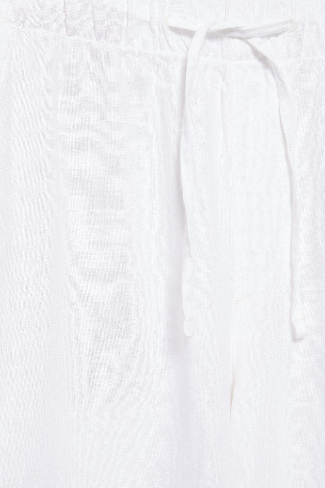 100% linen jogger trousers — White