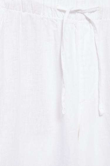 100% linen jogger trousers — White 9