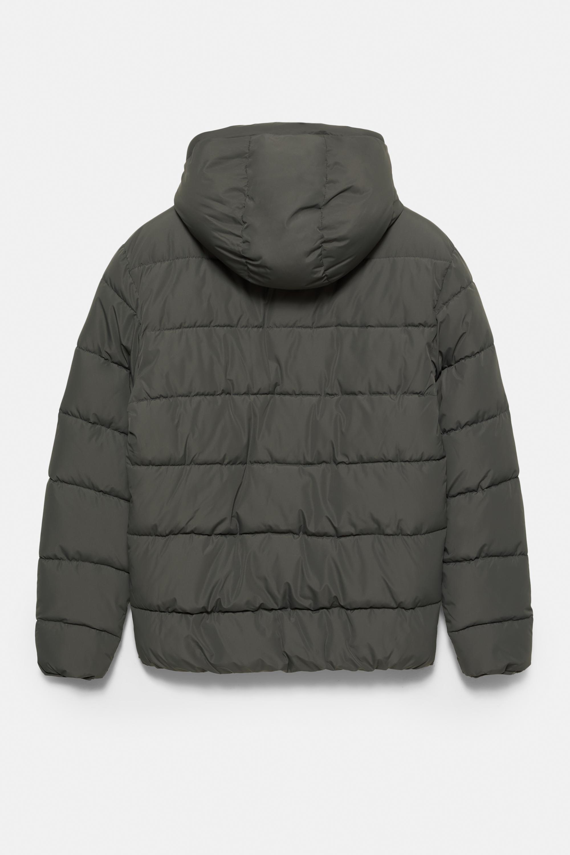 Lightweight puffer jacket with hood — Anthracite grey