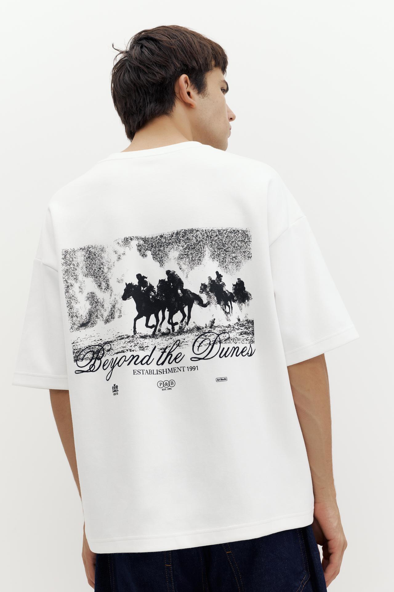 Short sleeve graphic sweatshirt — White