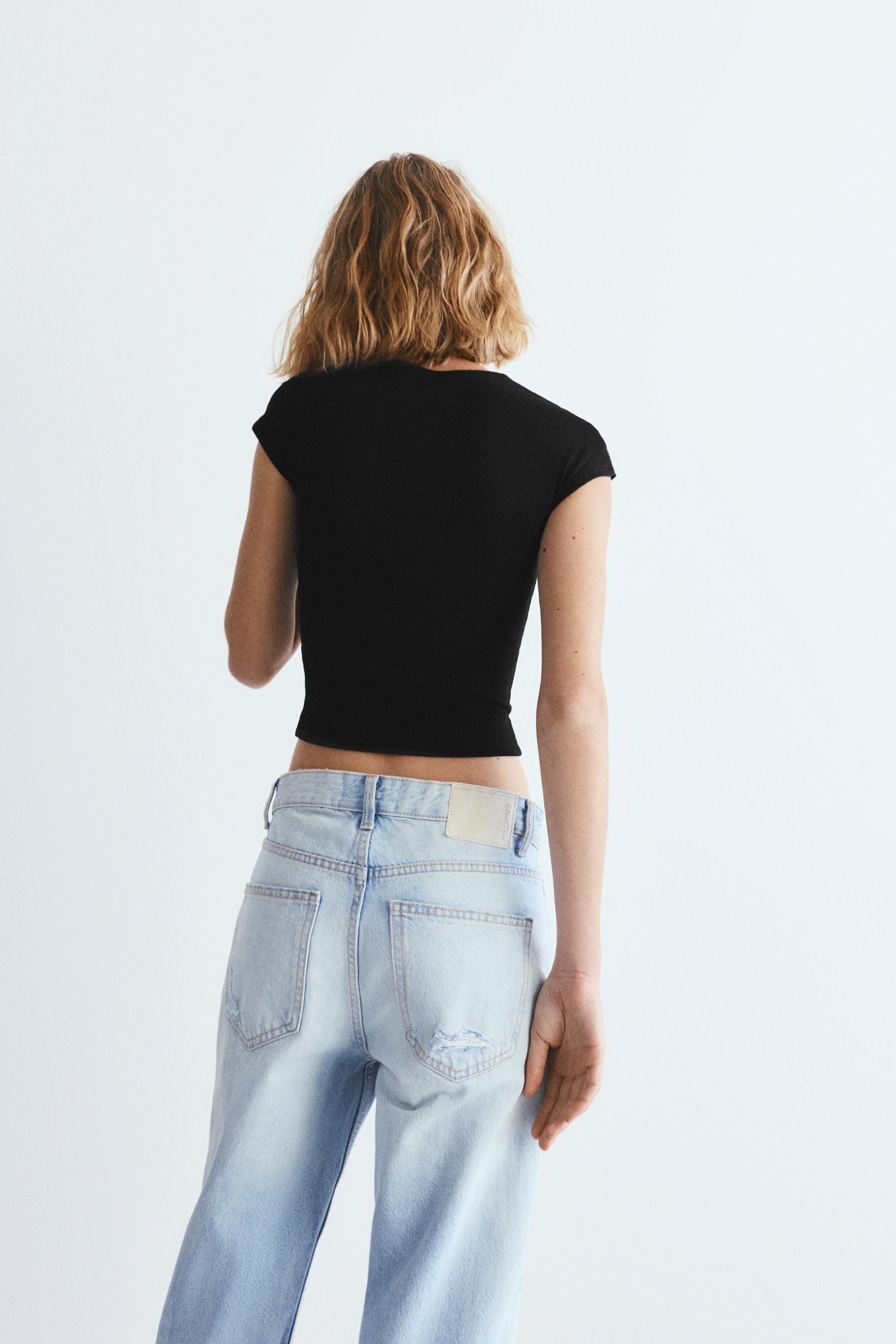 Fitted short sleeve T-shirt — Black