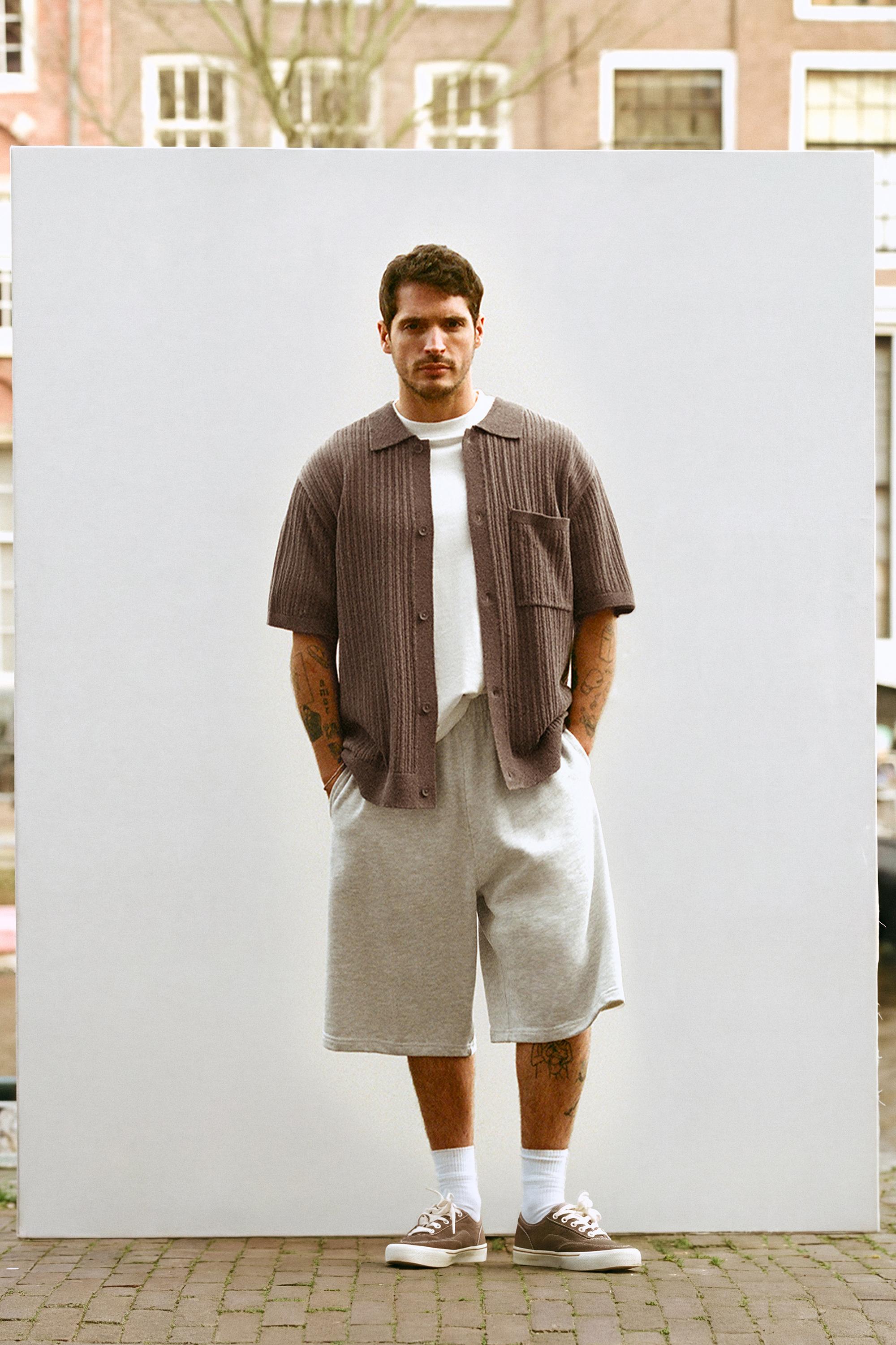 Kısa kollu örgü gömlek - Görsel 6