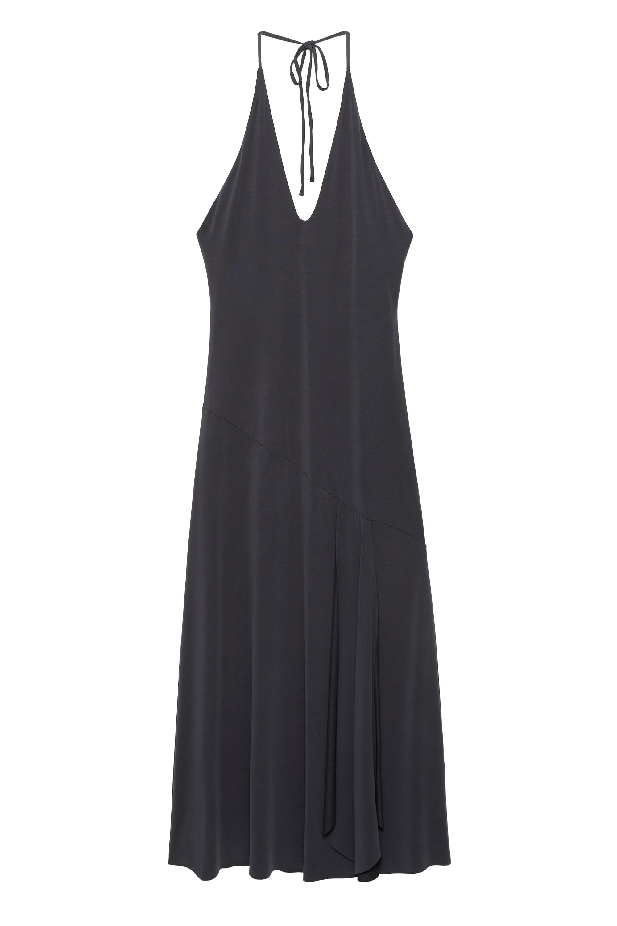 Cupro uzun halter elbise - Görsel 10