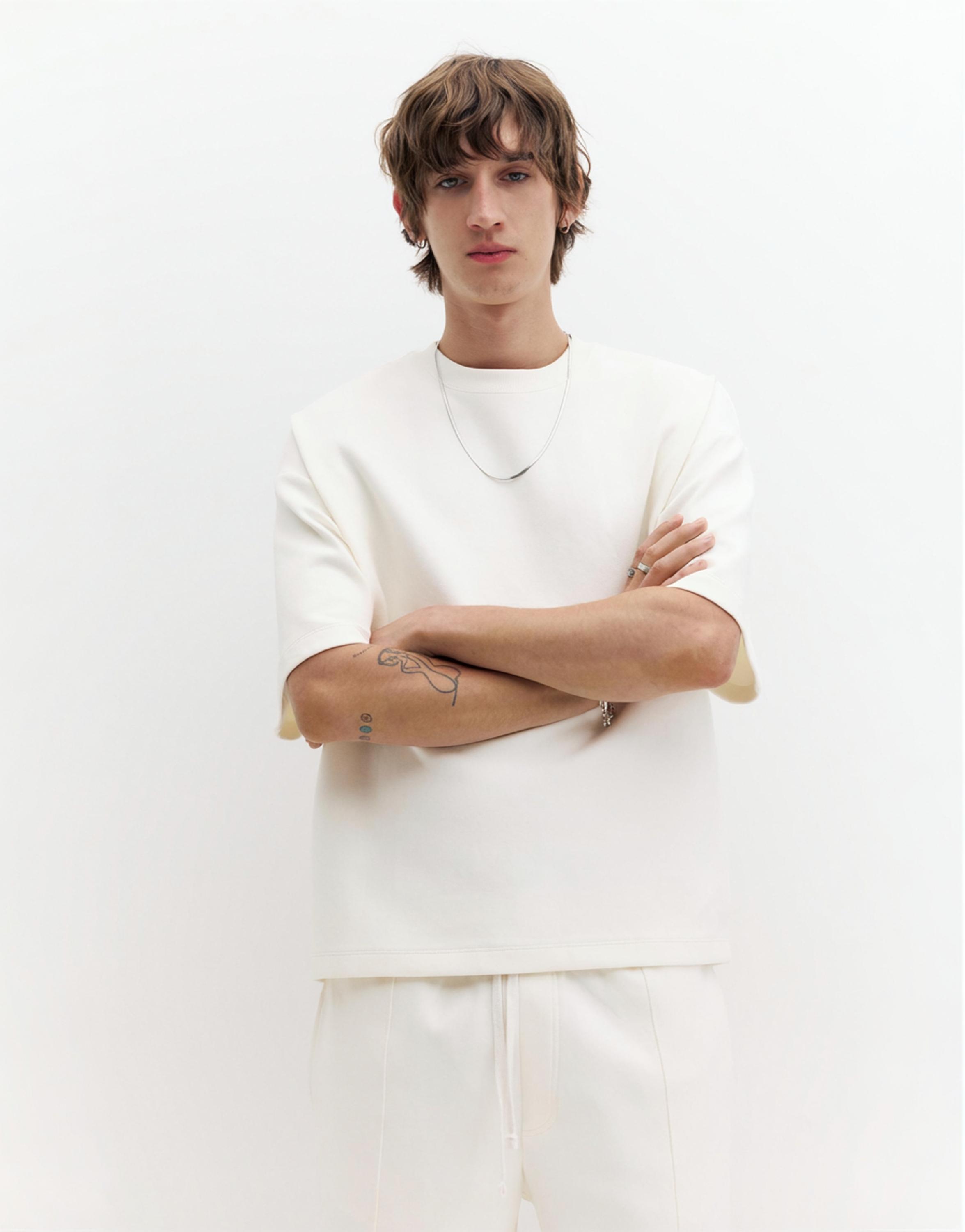 Kısa kollu interlok sweatshirt - Görsel 7