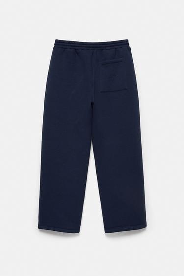 Neoprene-effect baggy trousers — Navy 9
