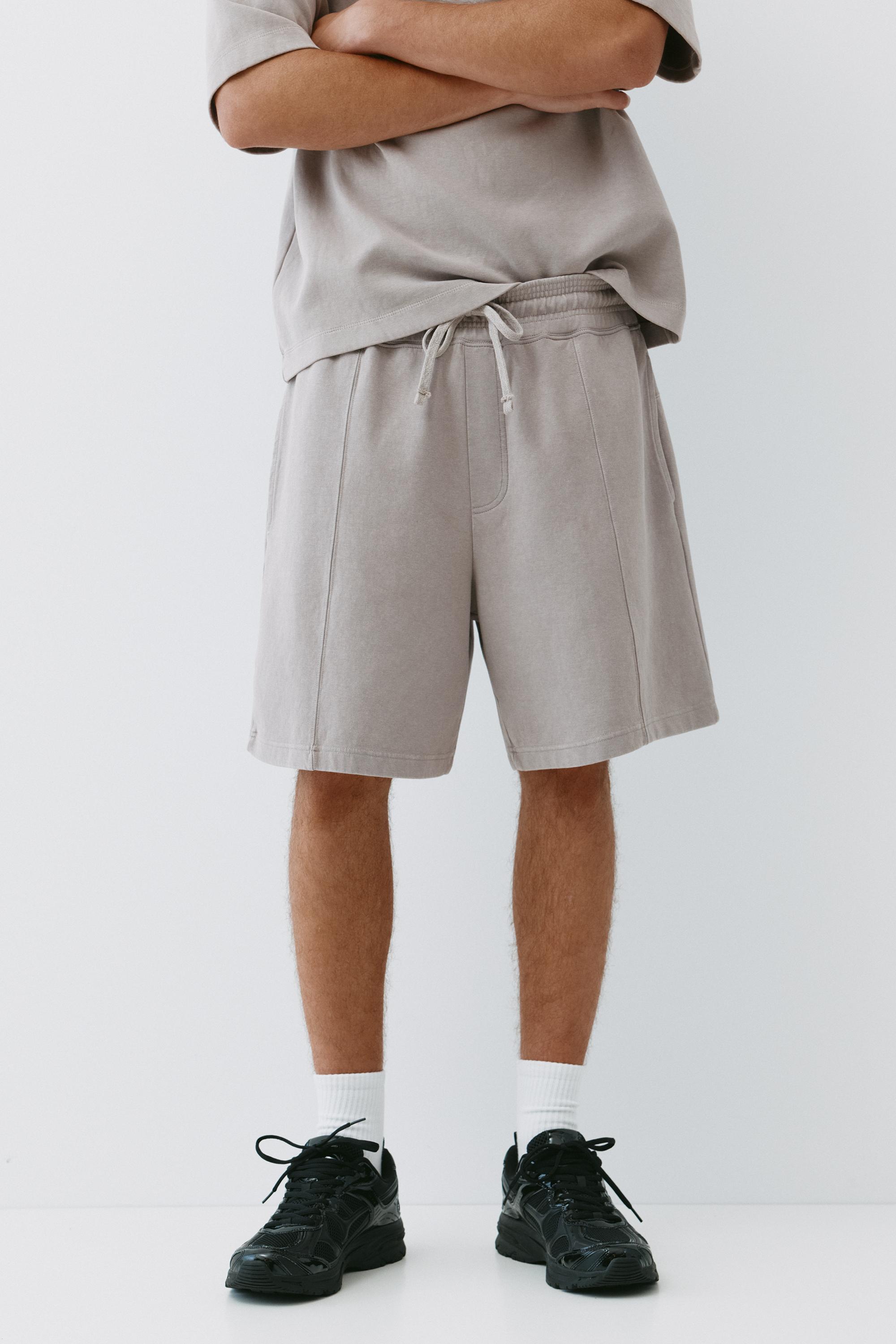 Interlock jogger Bermuda shorts — Grey marl