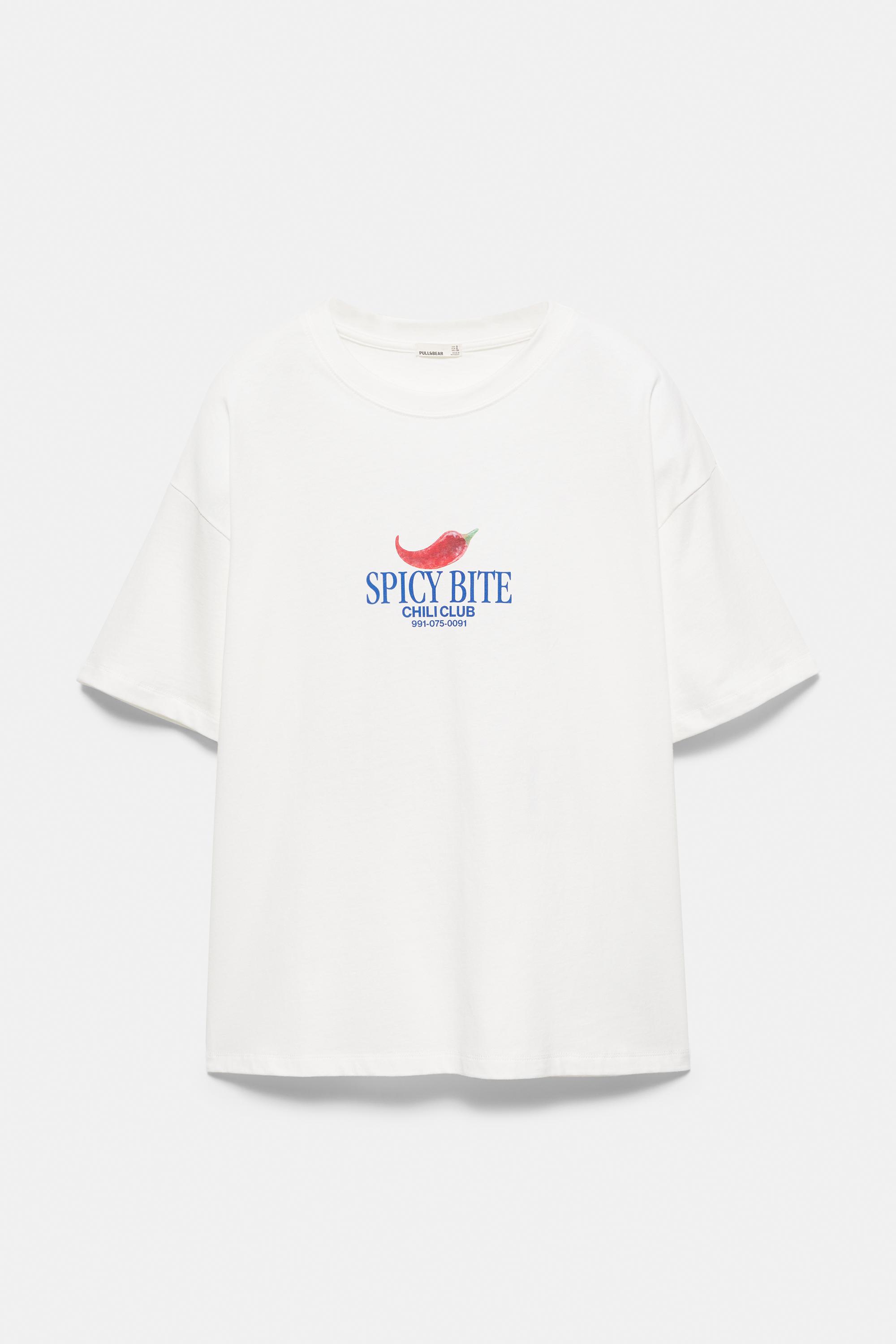 Oversize chilli graphic T-shirt — Ice