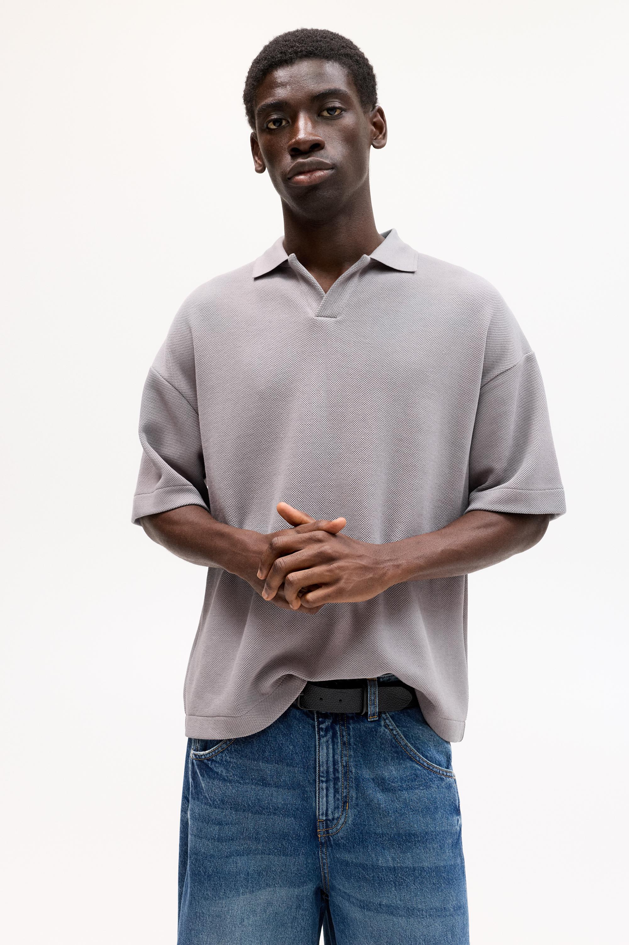 Boxy-Polohemd Mit Kurzen Ärmeln