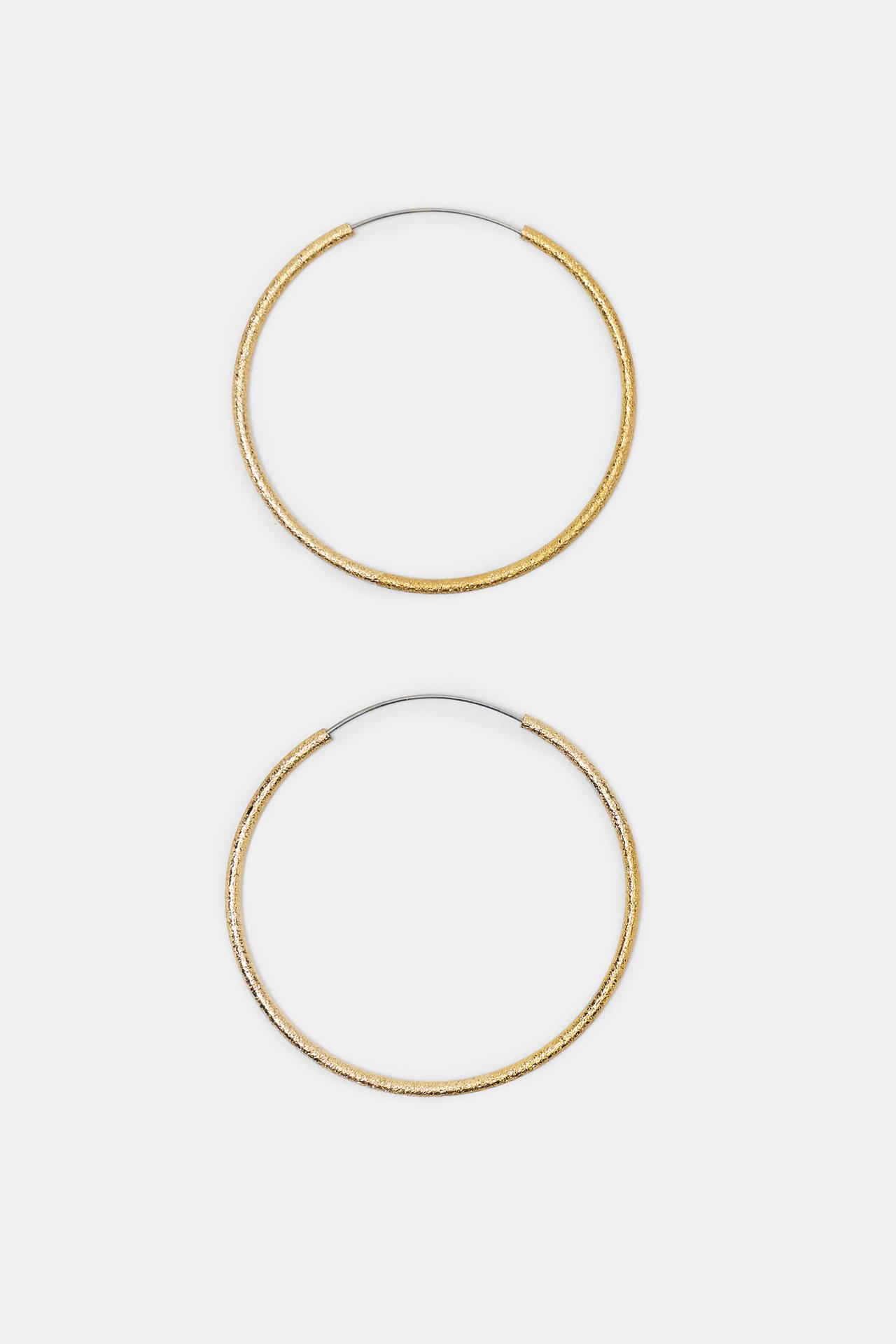 Pack of 3 textured hoop earrings — Gold