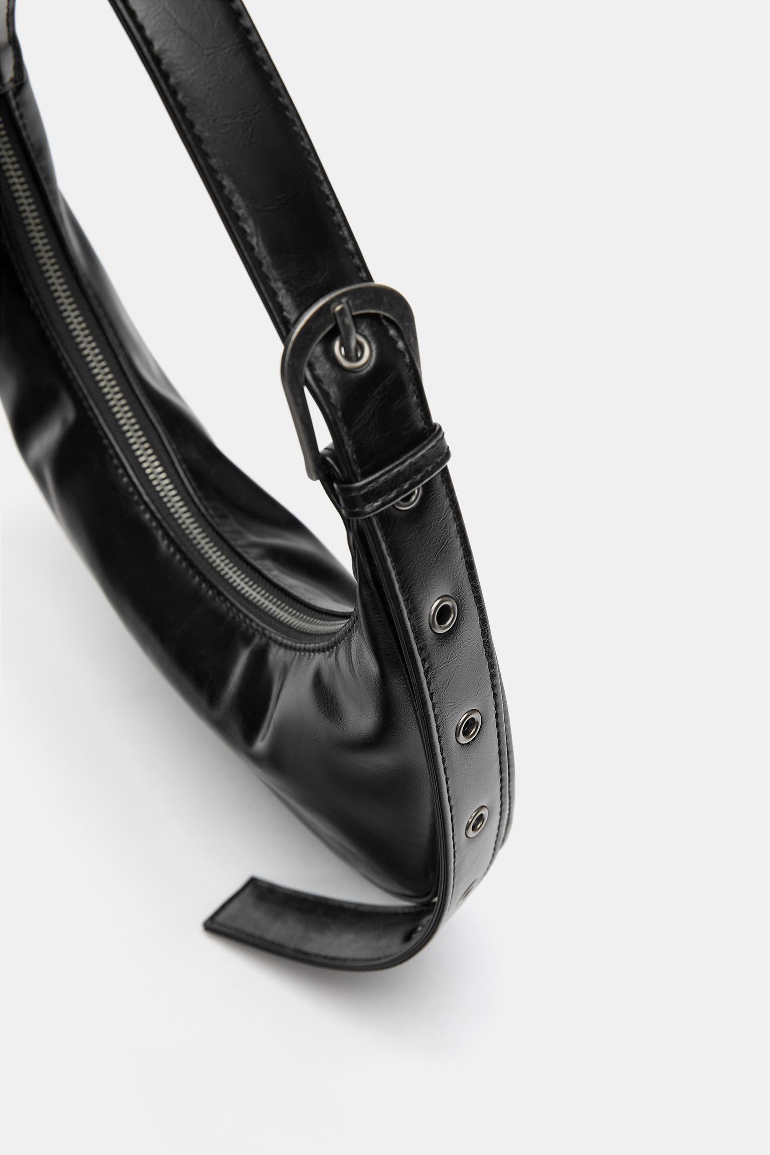 Shoulder bag with buckle detail — Black
