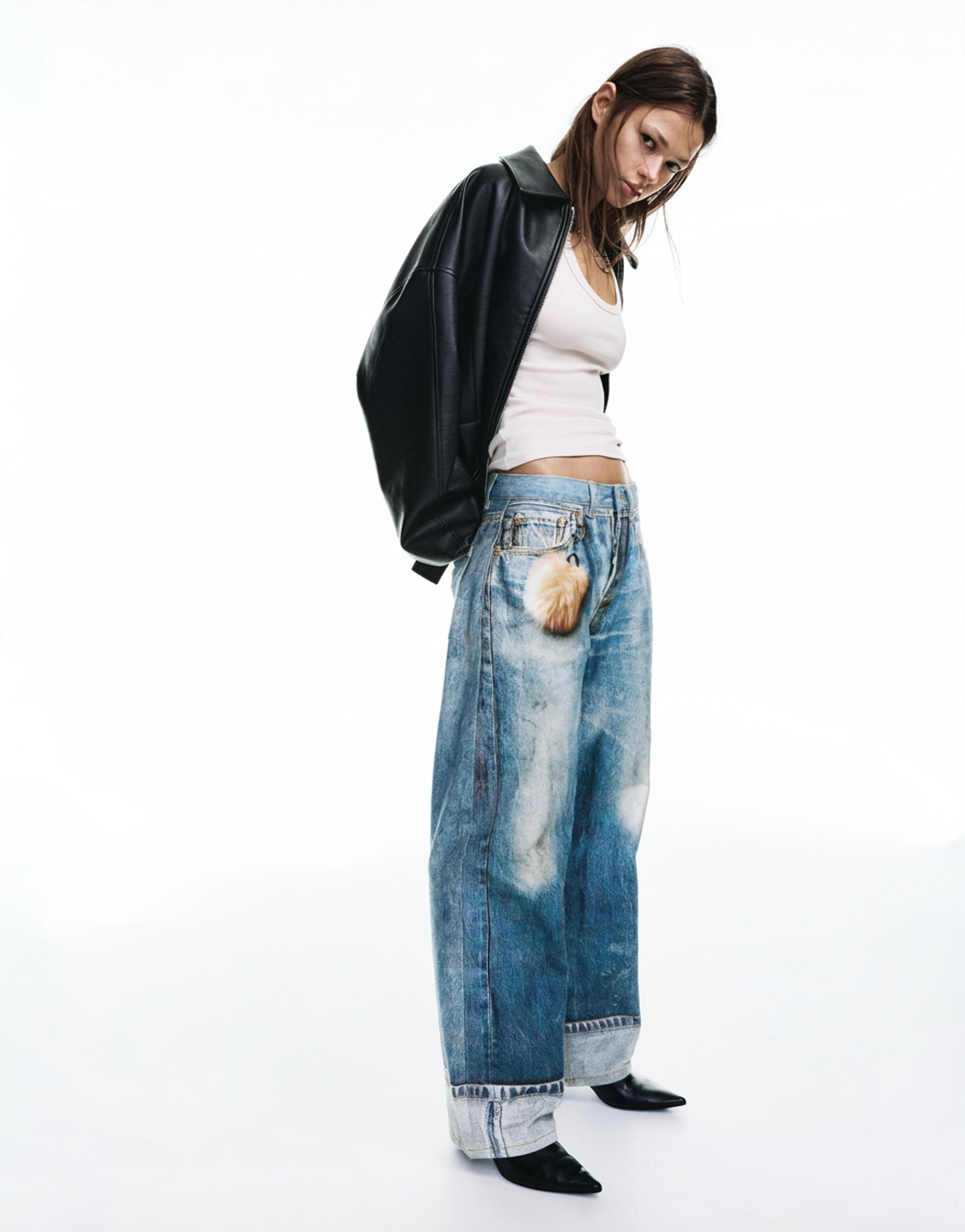 Baggy print jeans — Blue