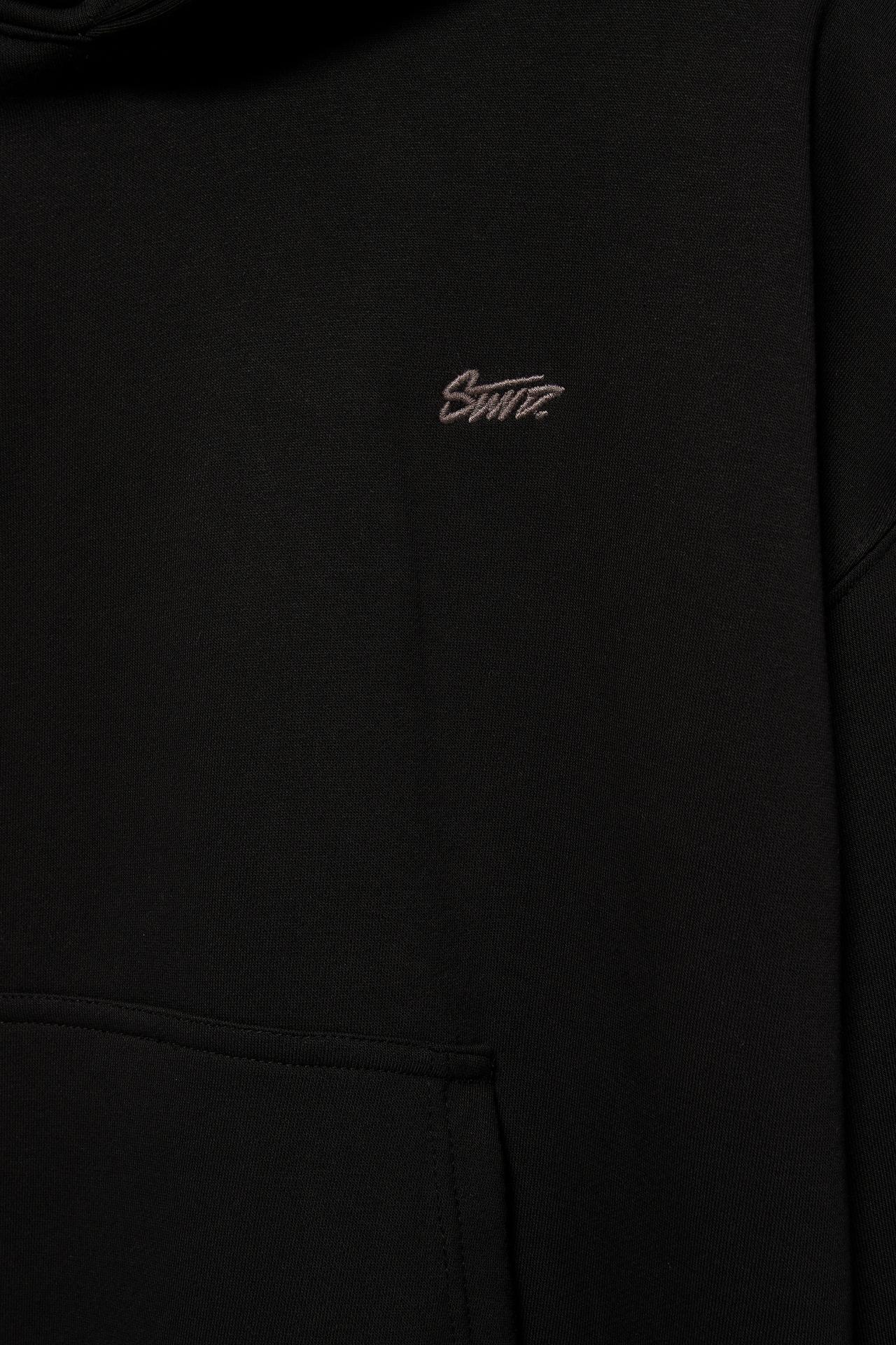 STWD logo boxy hoodie — Black