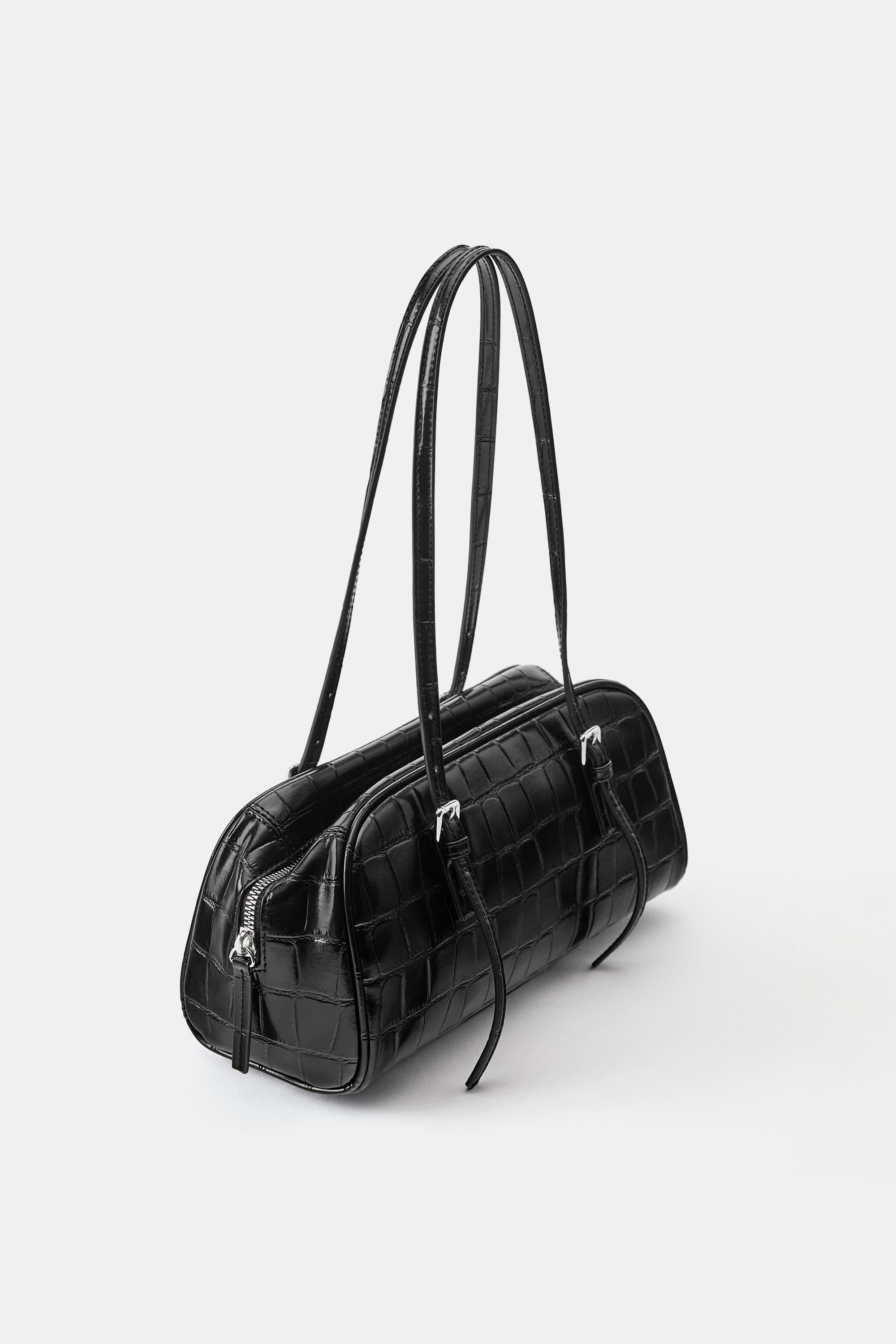 Textured shoulder bag — Black
