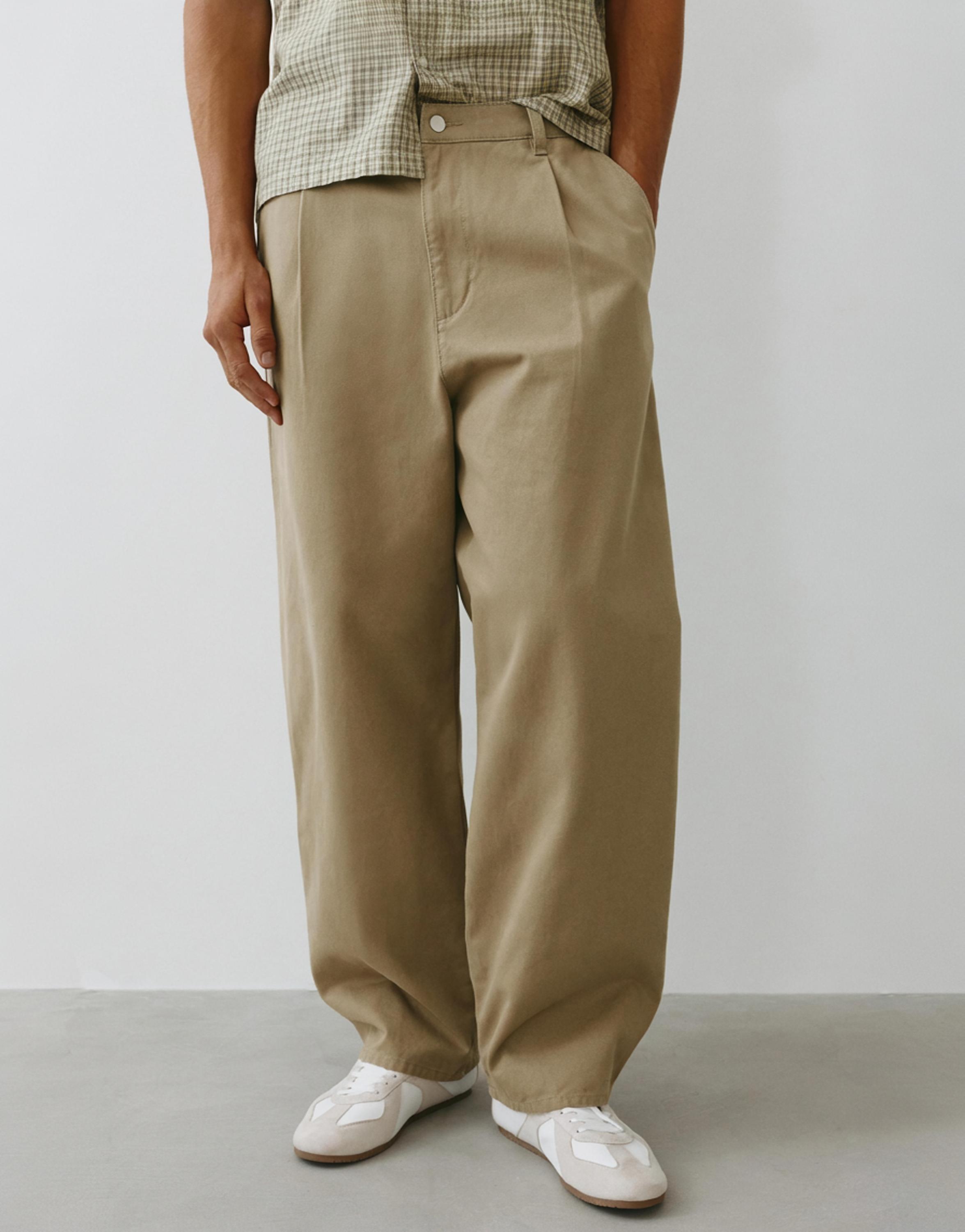 Baggy darted chinos — Beige