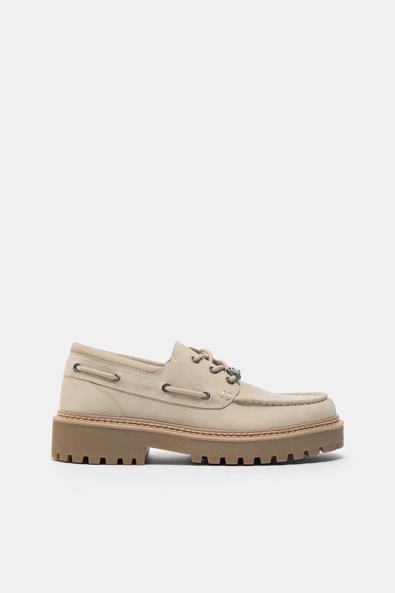 STWD boat shoes — Ecru