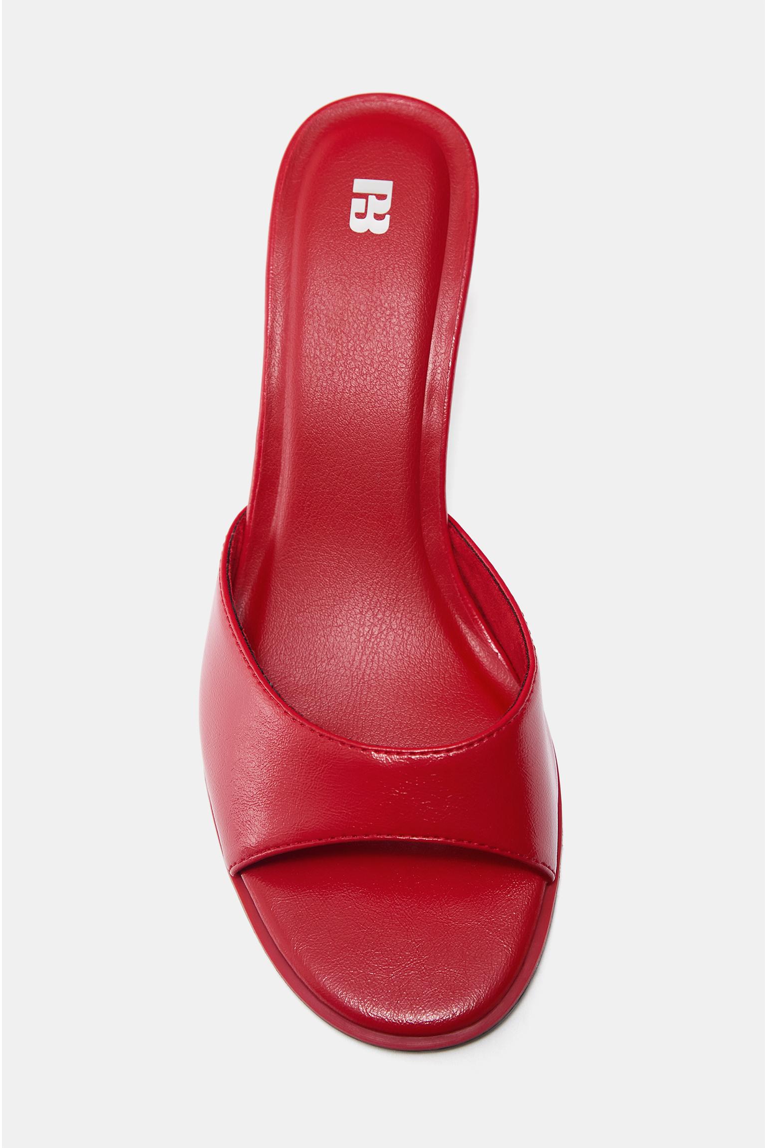 Mule high-heel sandals — Red