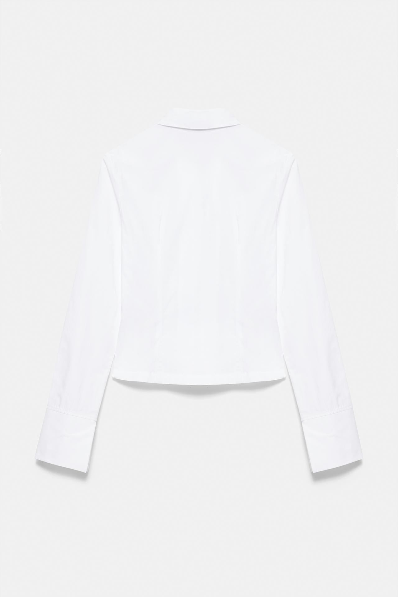 Fitted stud zip shirt — White