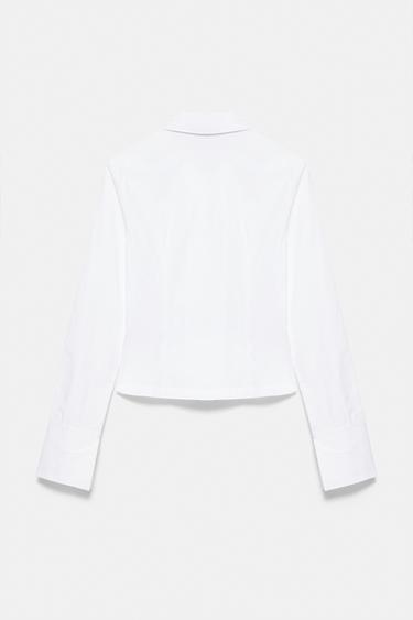 Fitted stud zip shirt — White 6