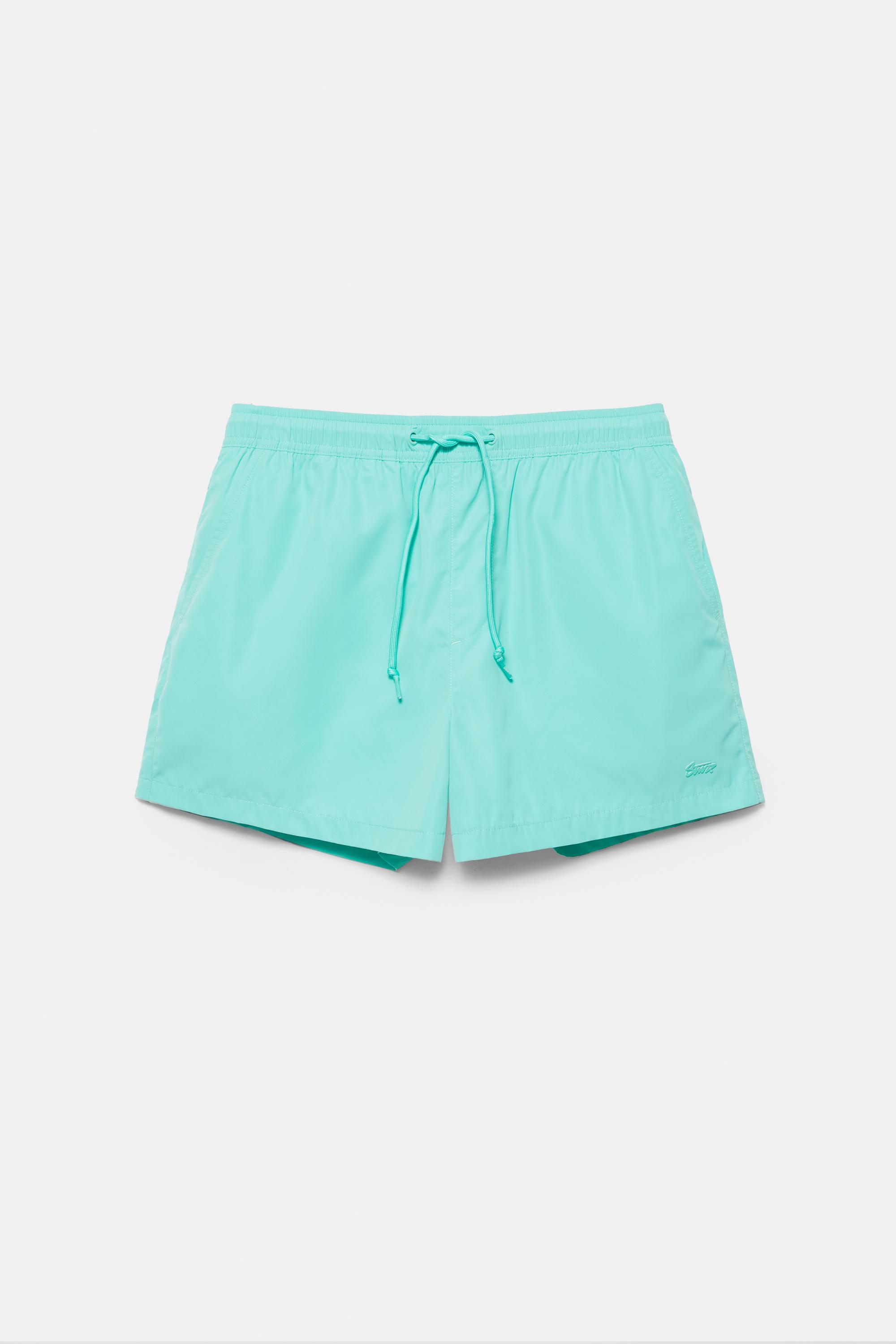 Basic swimming trunks — Water green