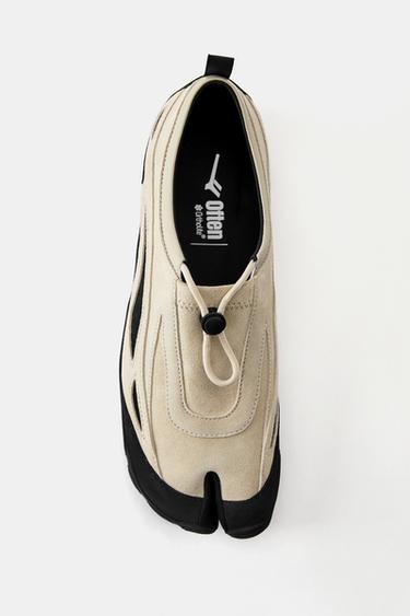 Often leather tabi trainers — Ecru 6
